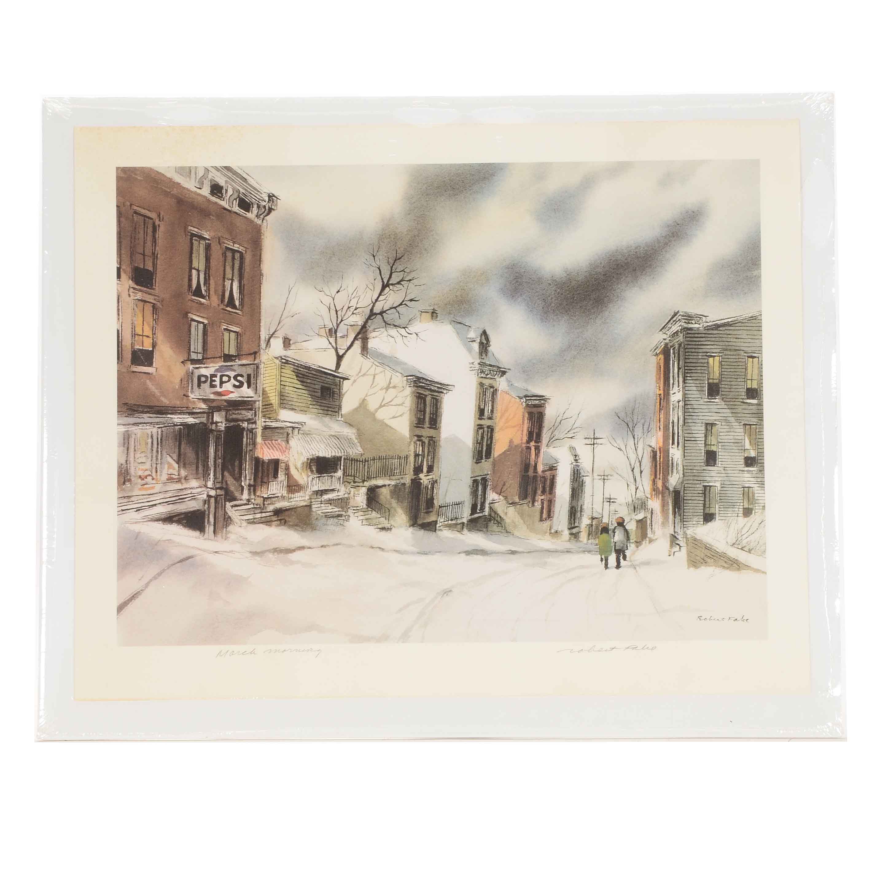 Robert Fabe Signed Offset Lithograph after "March Morning"