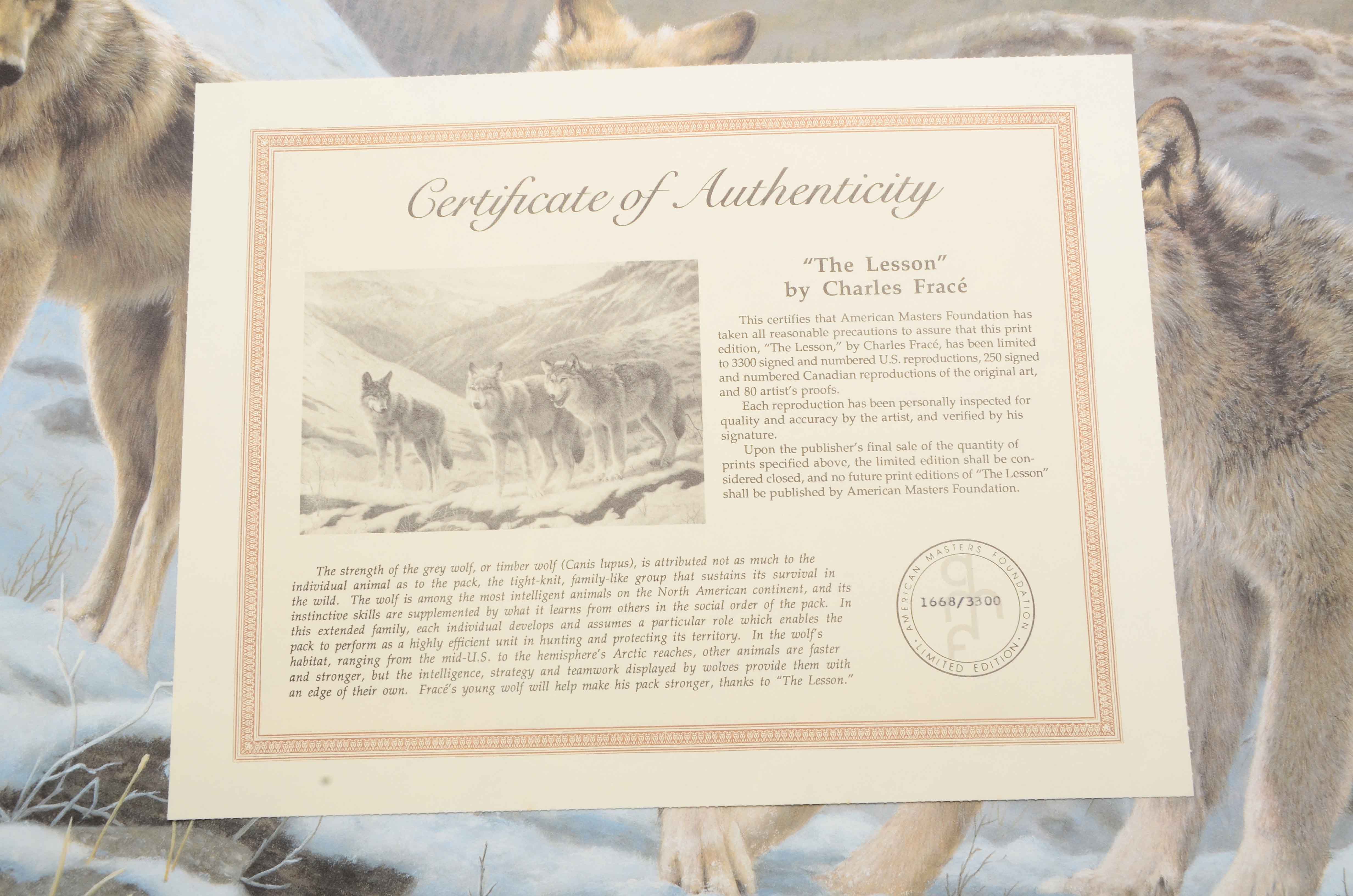 Charles Fracé Signed Limited Edition Offset Lithograph "The Lesson"