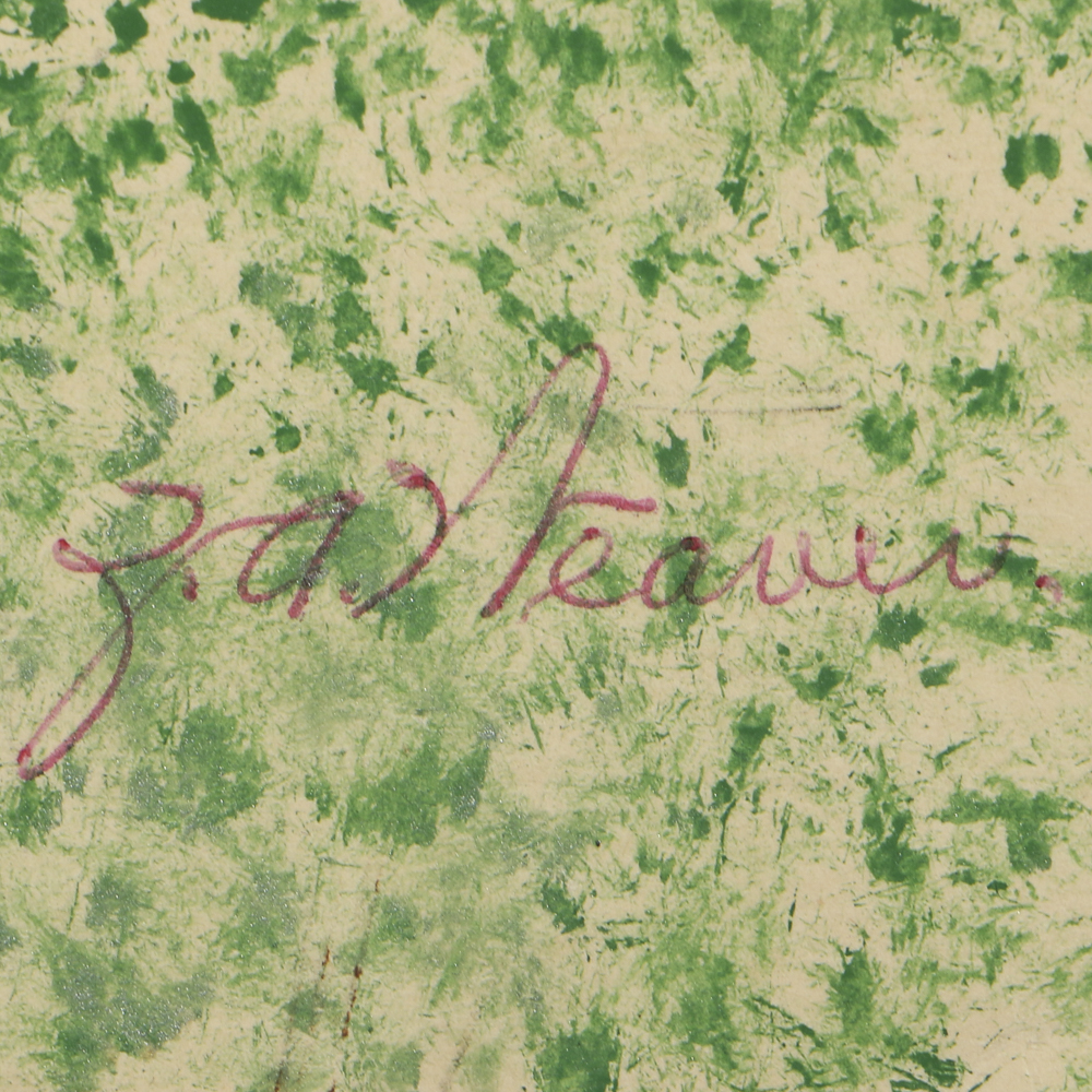 Z.A. Weaver Folk Art Gouache Painting on Paper