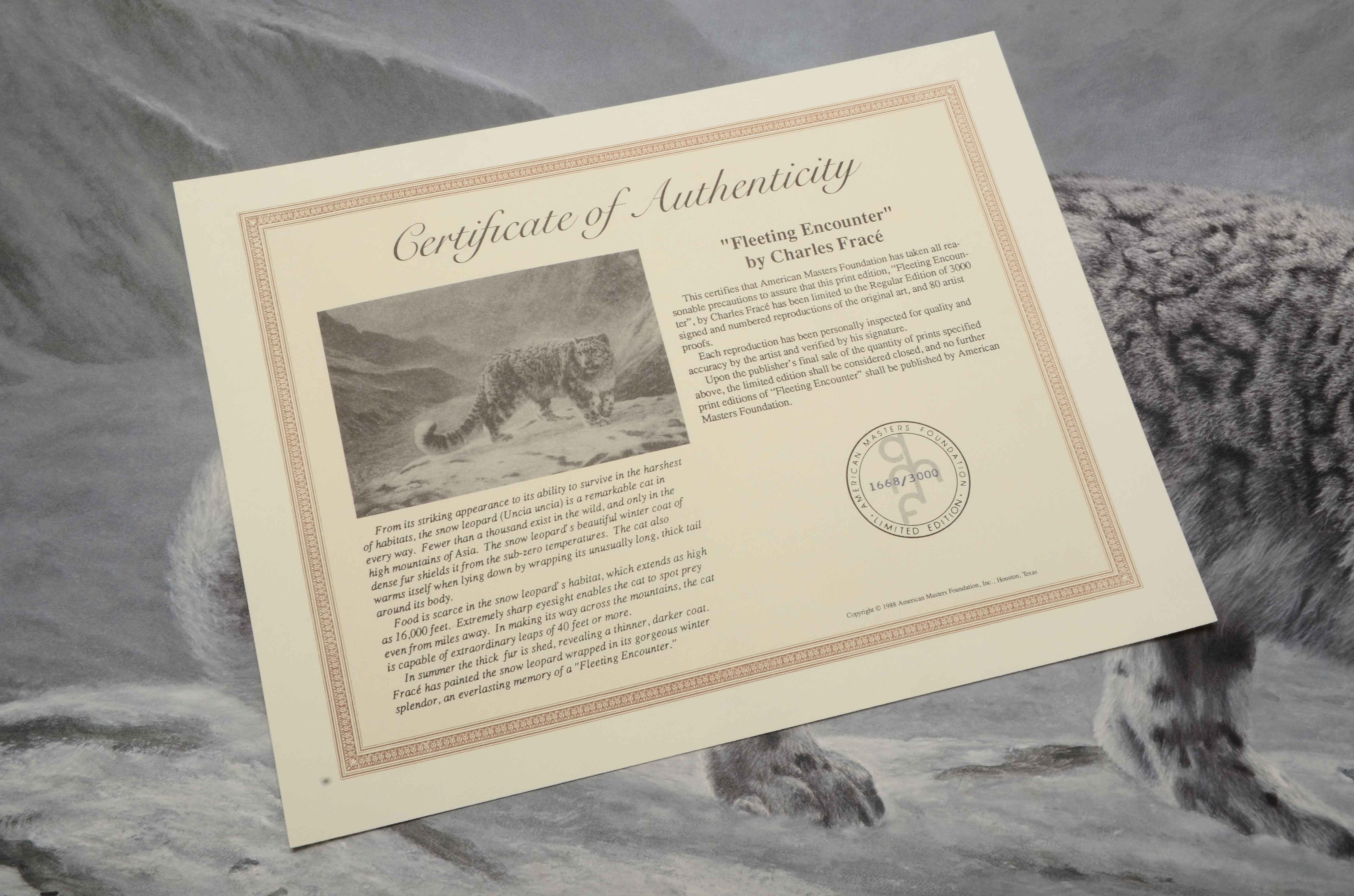 Charles Fracé Signed Limited Edition Offset Lithograph "Fleeting Encounter"