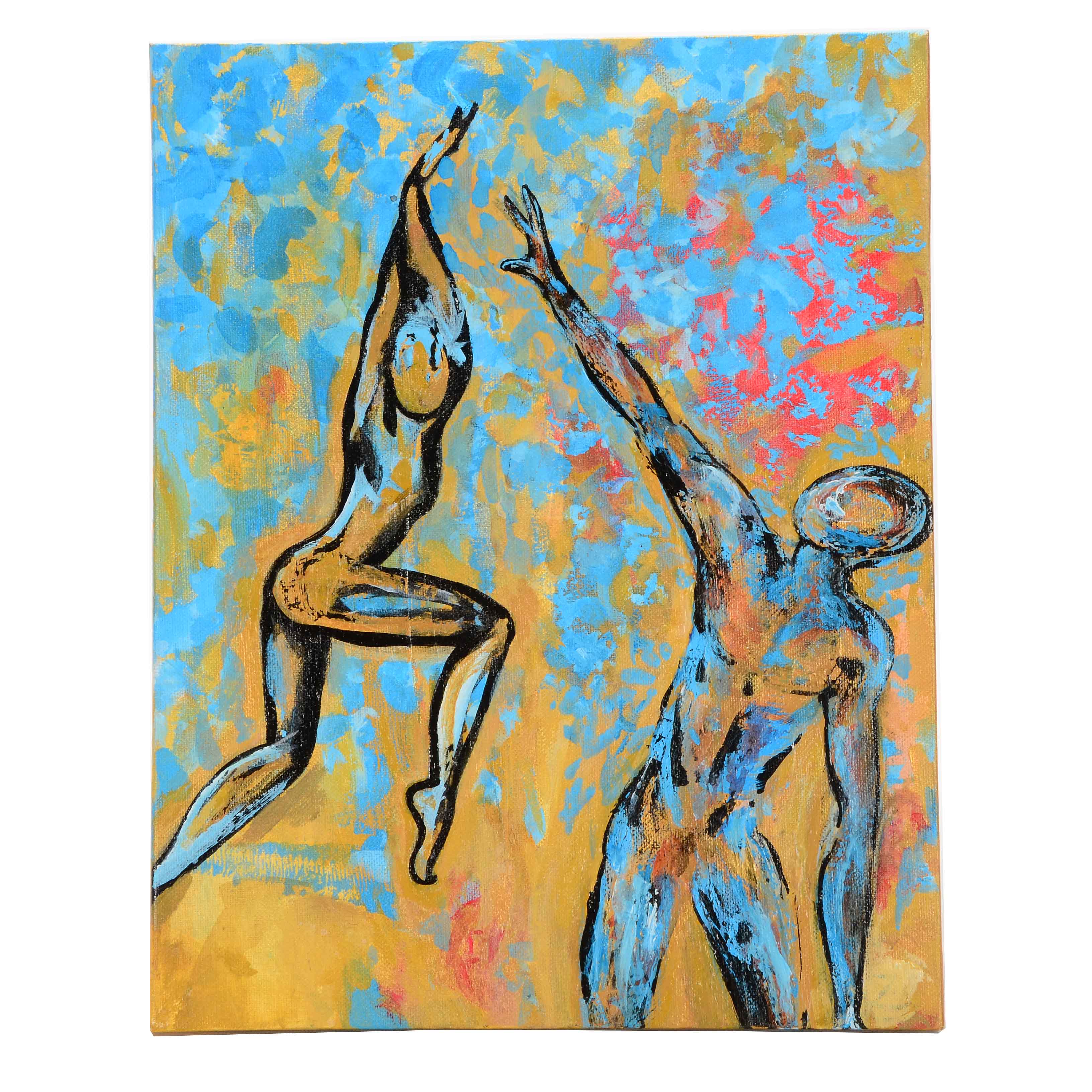 Zanne Christensen Signed Original 1998 Acrylic Painting on Canvas