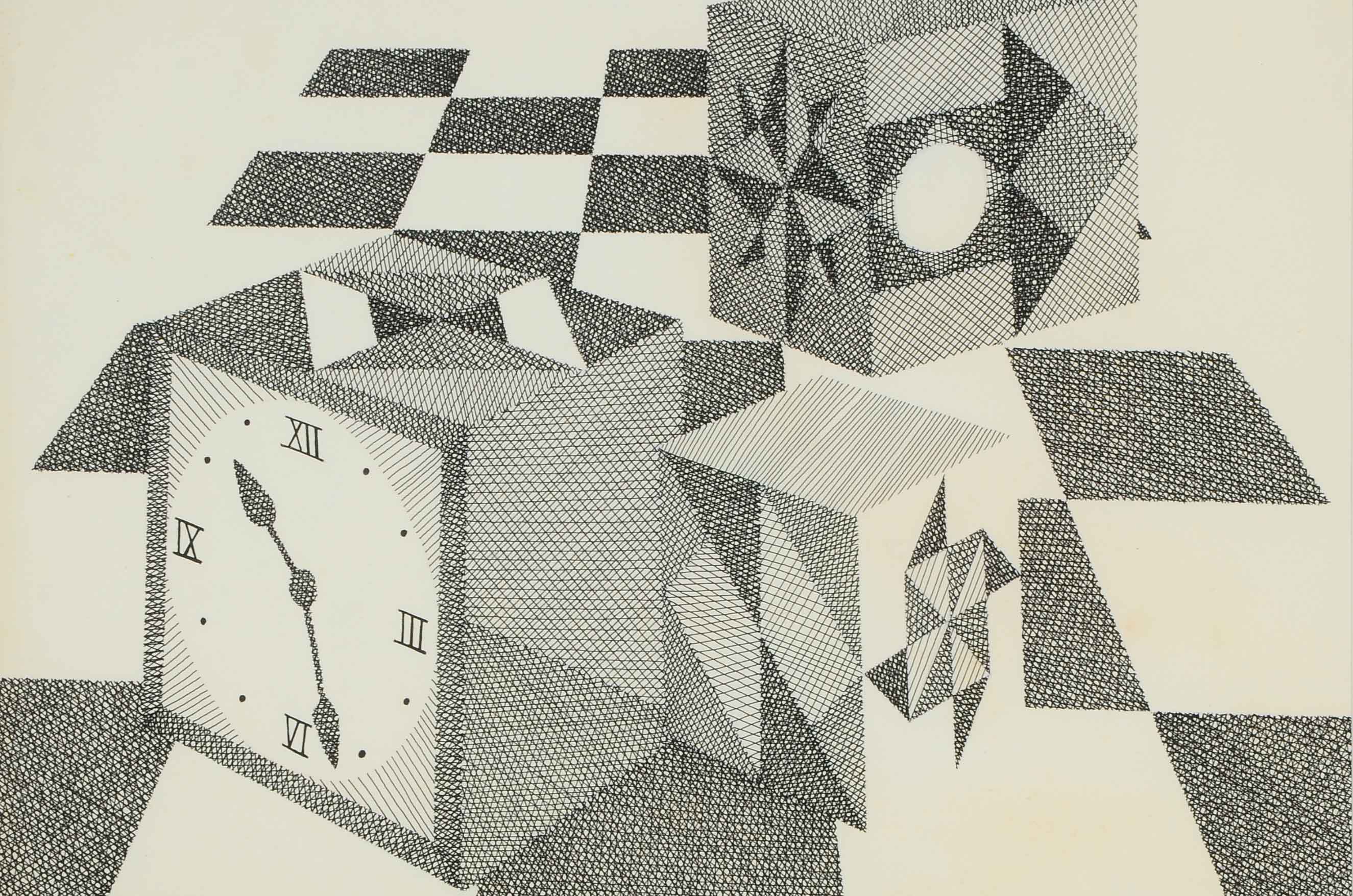 Geometric Ink Drawing on Paper