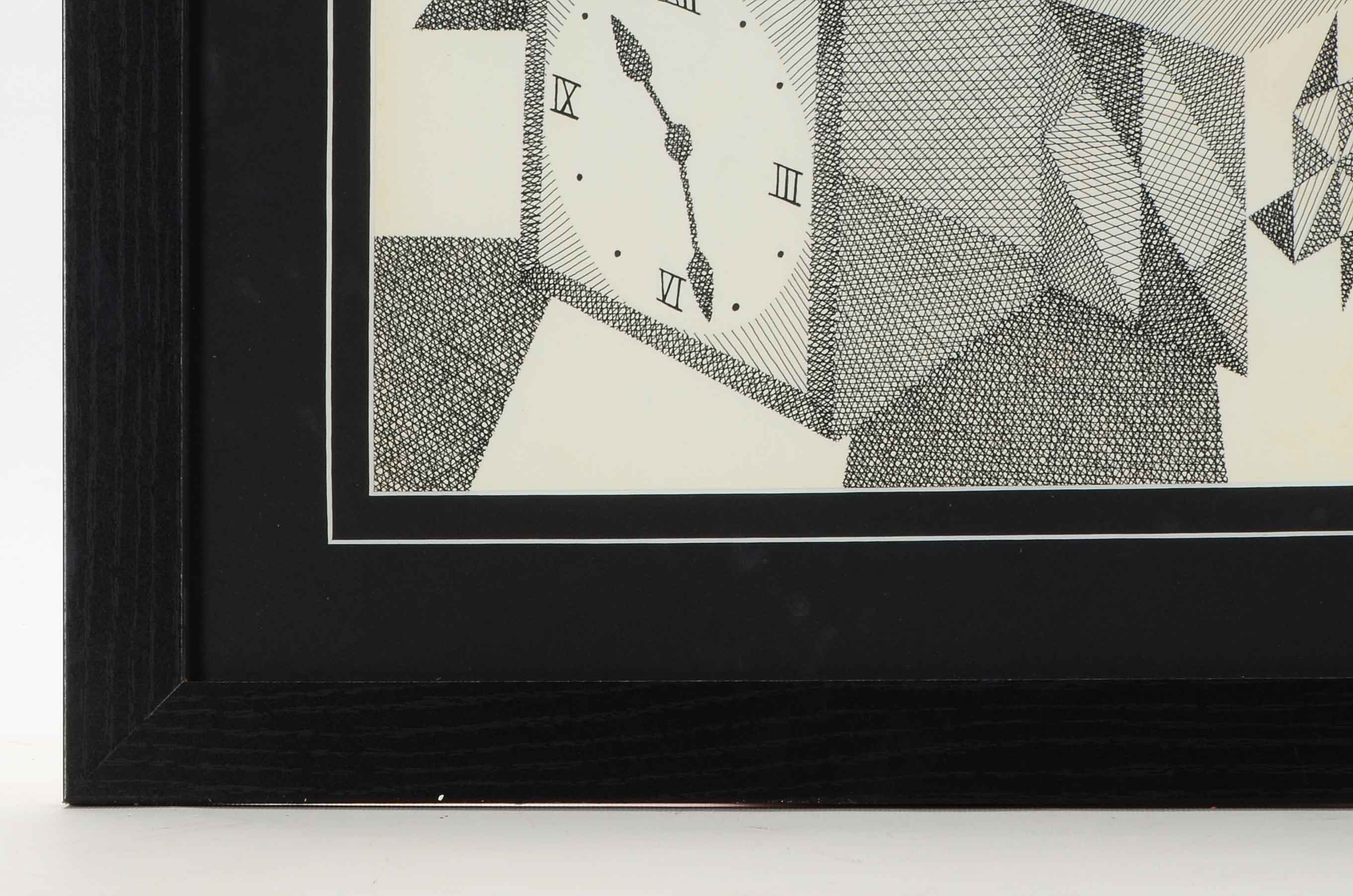 Geometric Ink Drawing on Paper