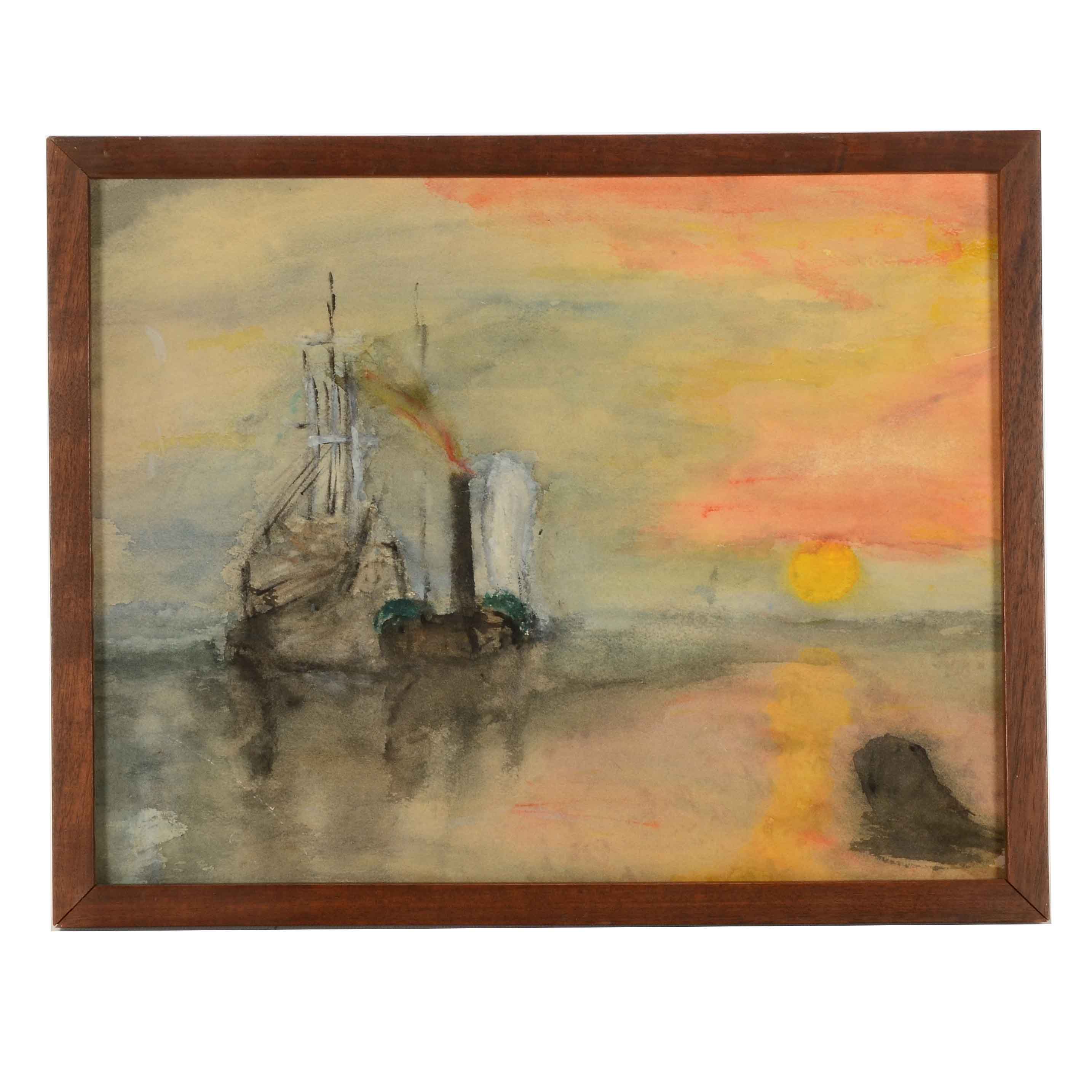 Original Watercolor Seascape Painting