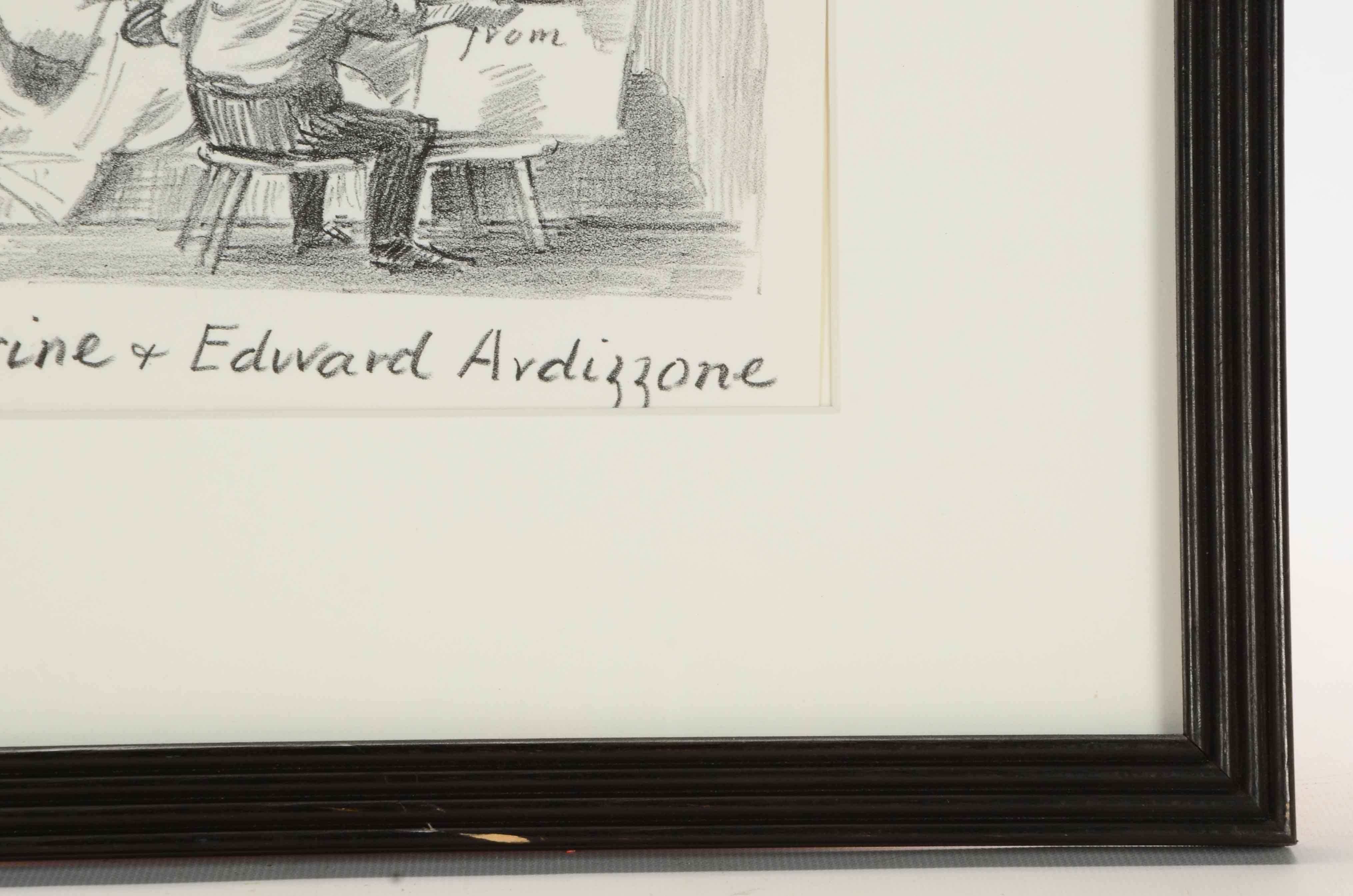 Catherine and Edward Ardizzone Stone Lithograph
