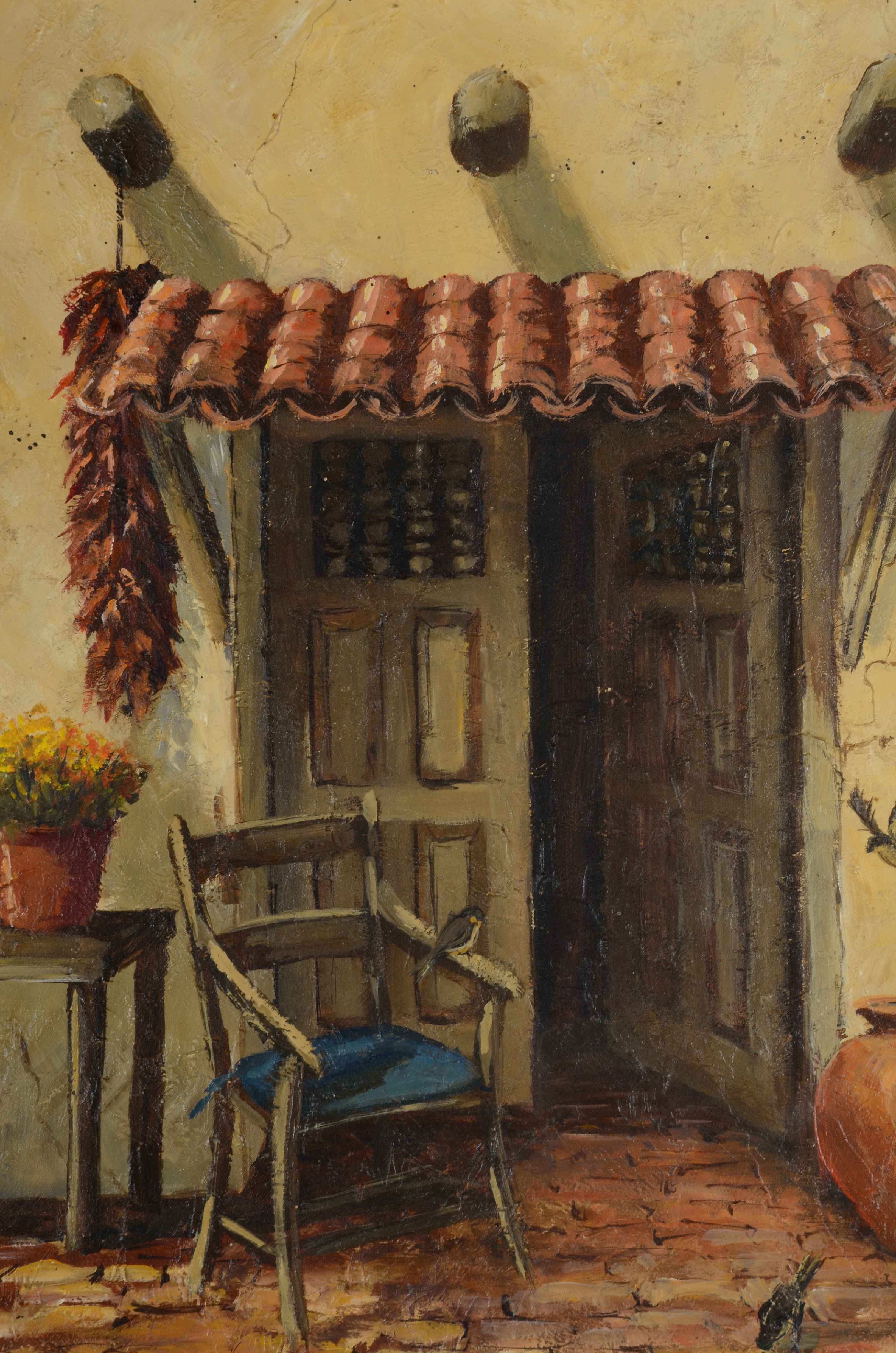 J. Weir Signed Oil Painting "Sharing the Crumbs"