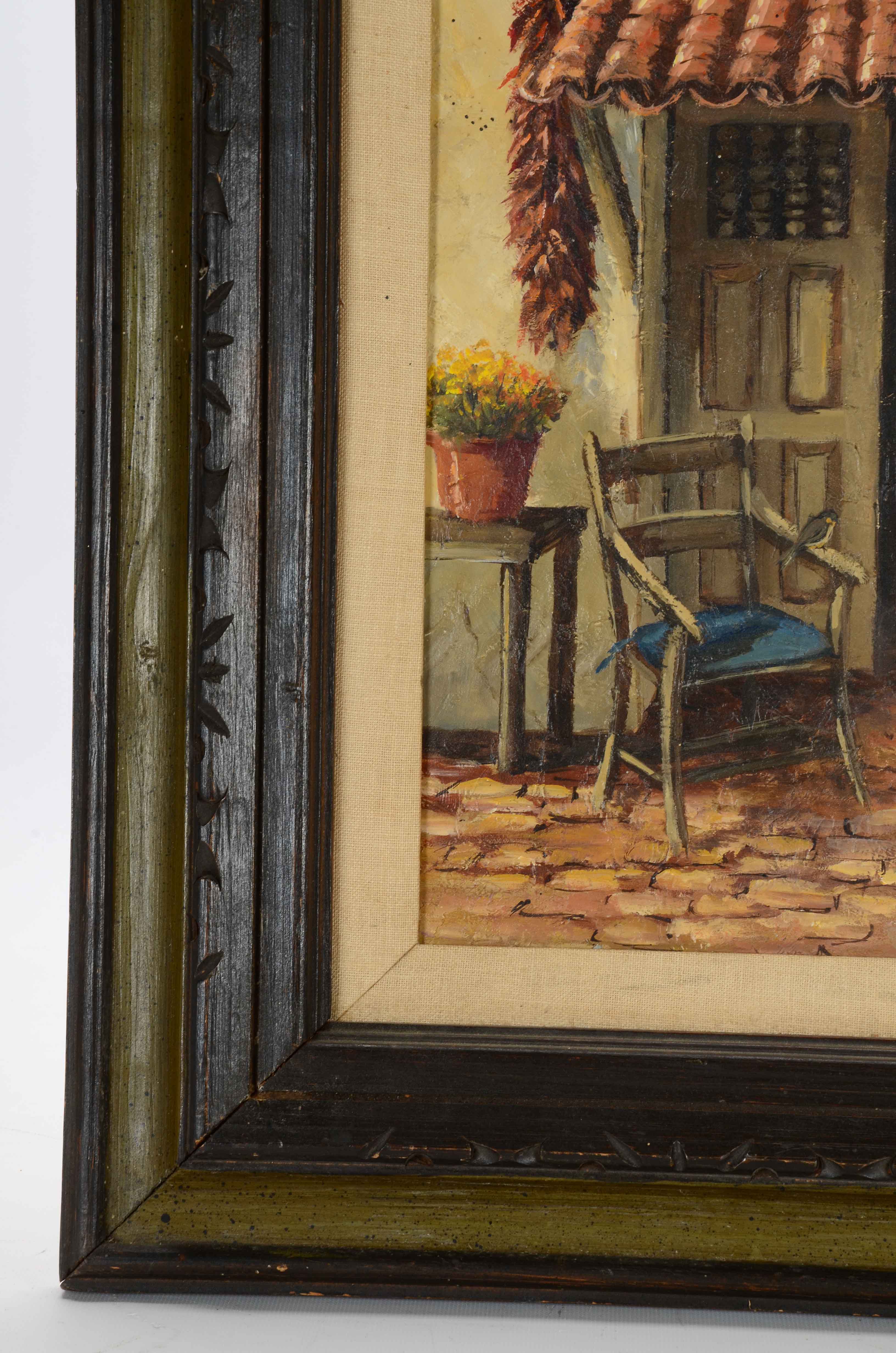 J. Weir Signed Oil Painting "Sharing the Crumbs"