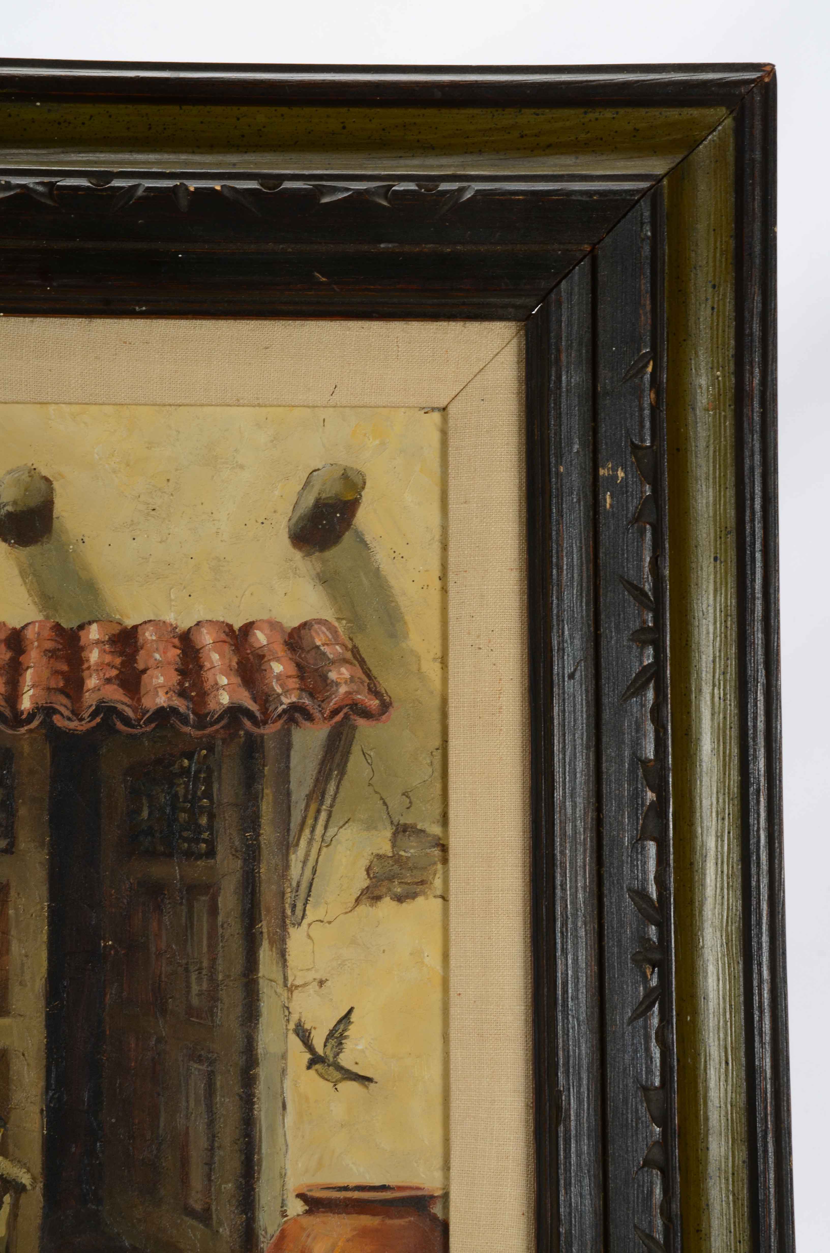 J. Weir Signed Oil Painting "Sharing the Crumbs"