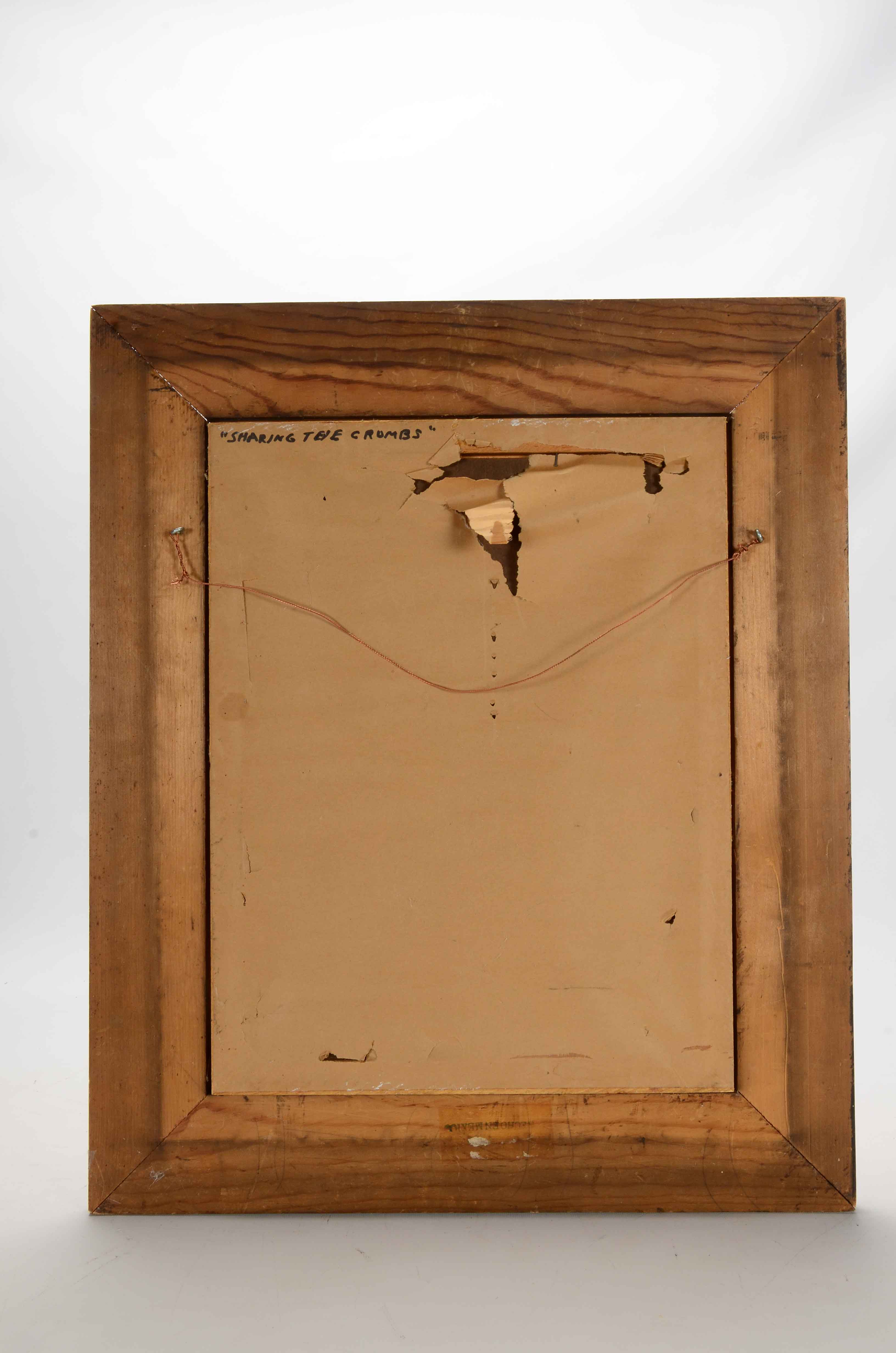 J. Weir Signed Oil Painting "Sharing the Crumbs"