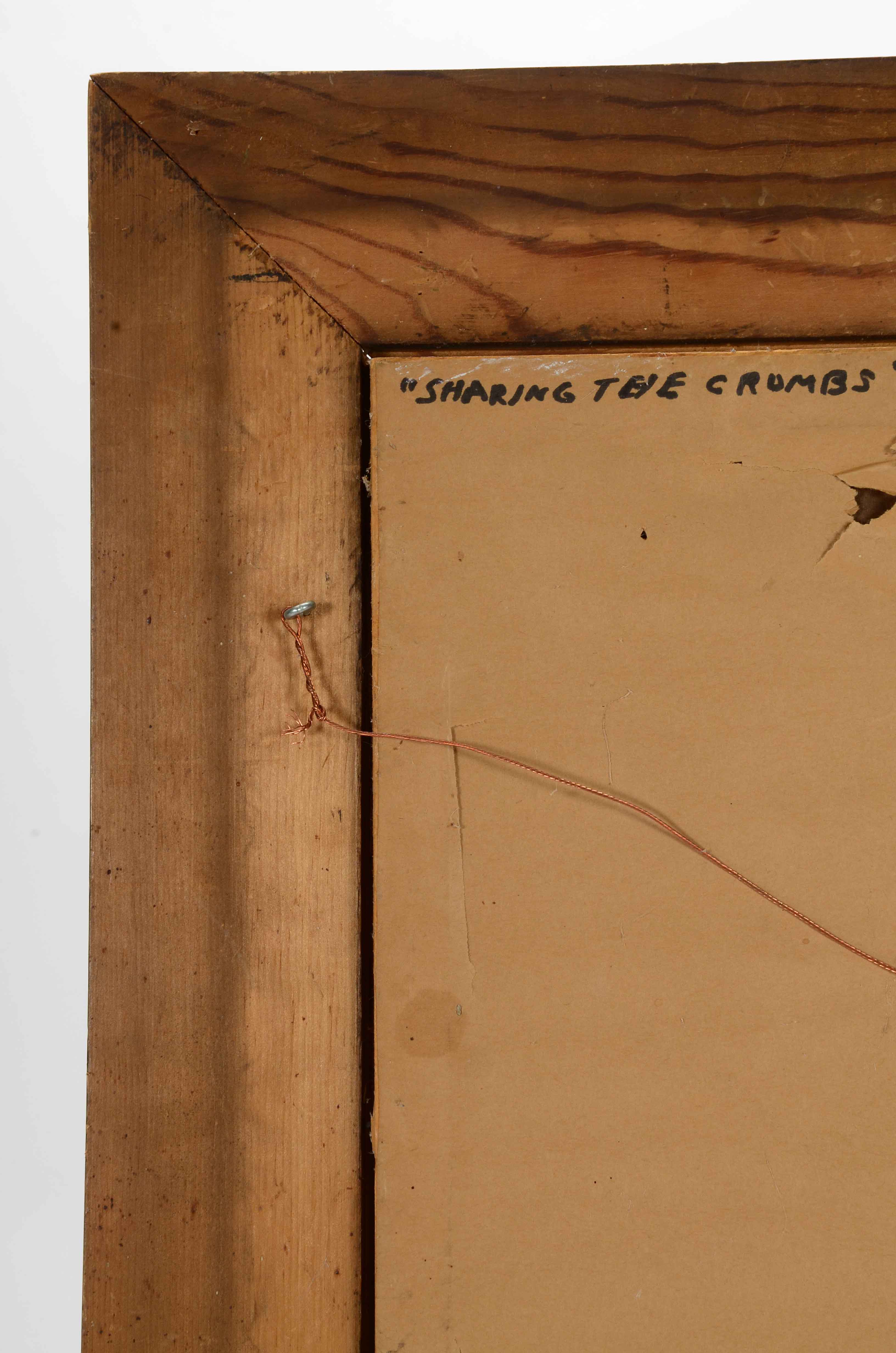 J. Weir Signed Oil Painting "Sharing the Crumbs"