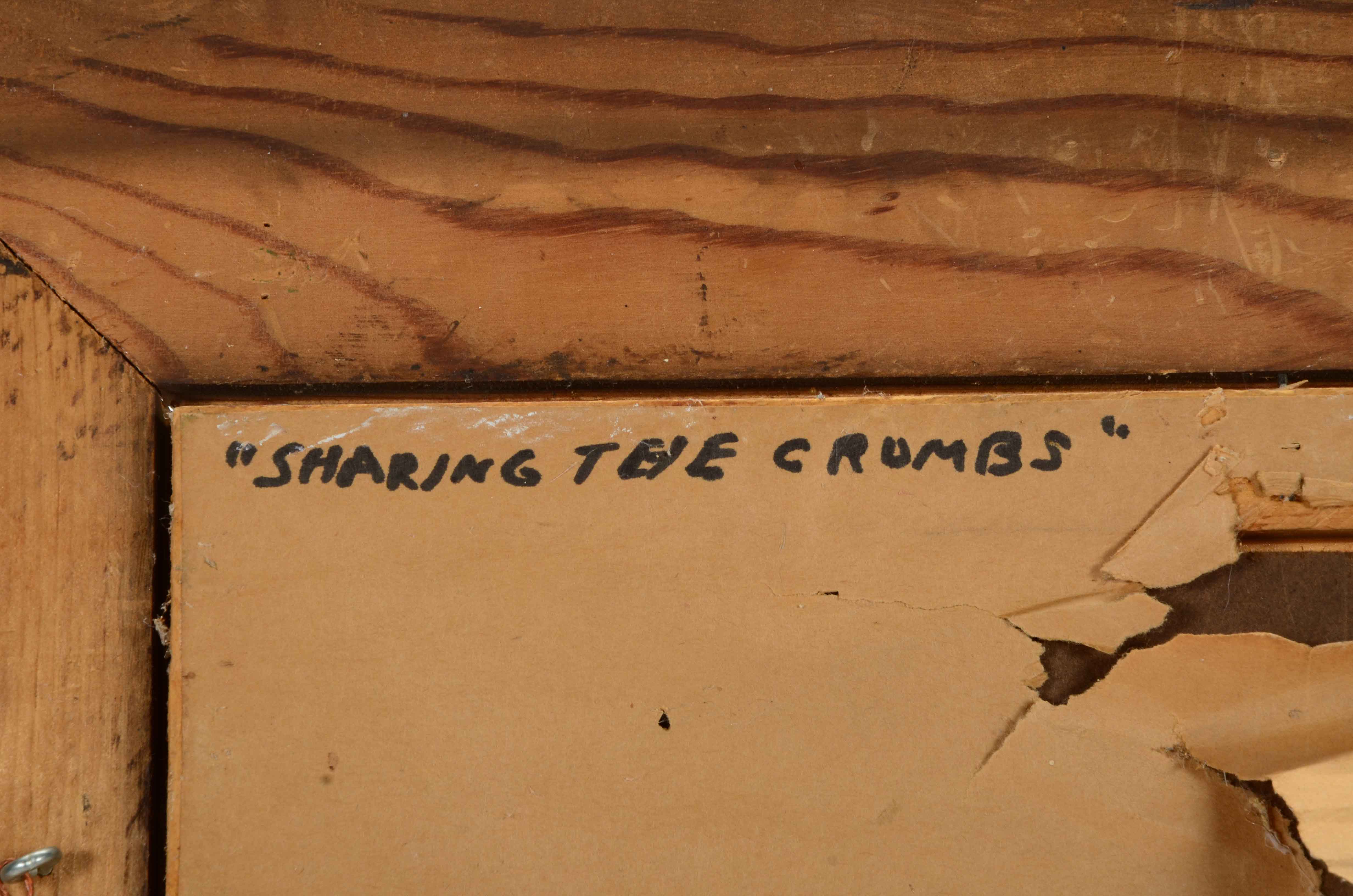 J. Weir Signed Oil Painting "Sharing the Crumbs"