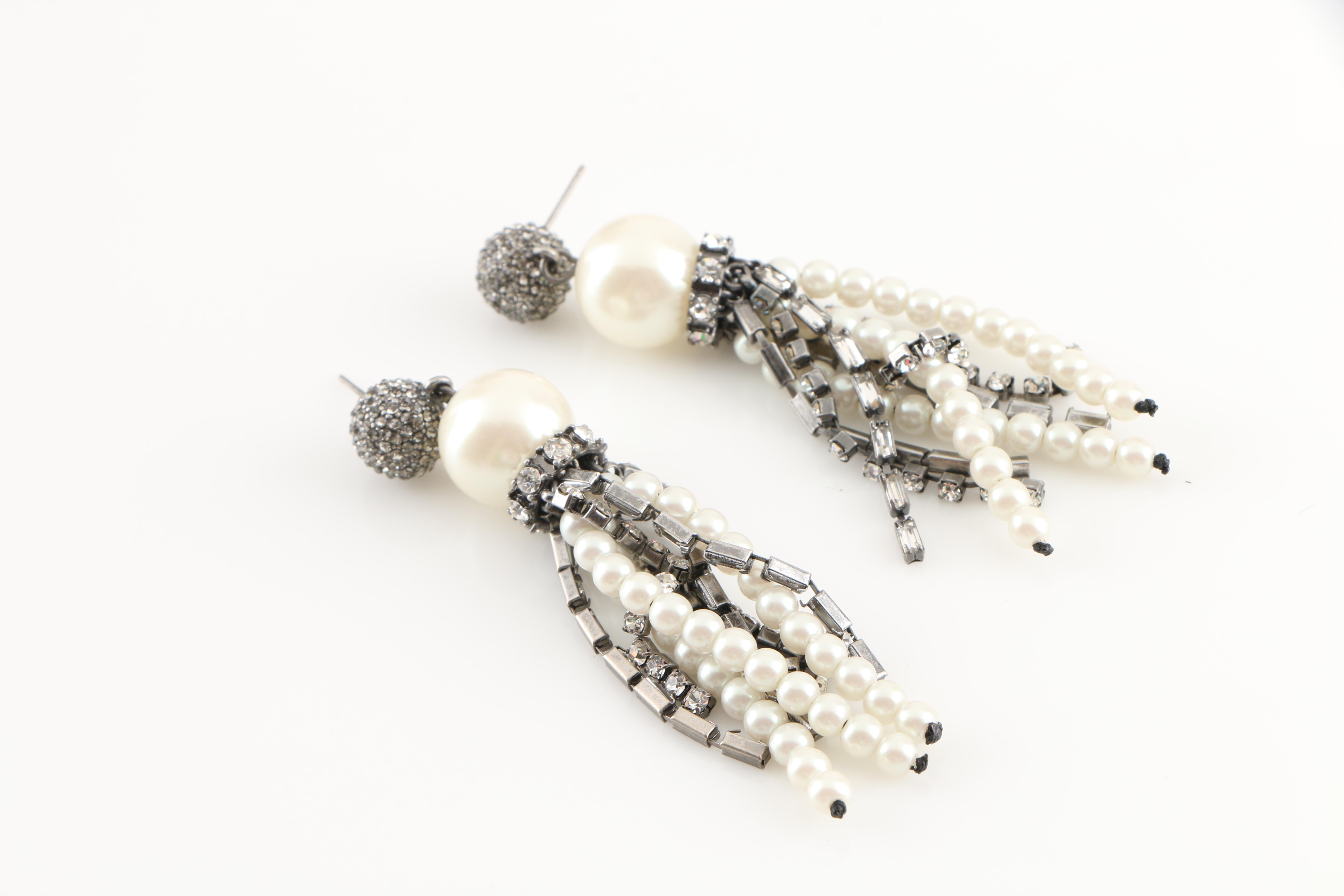 Assortment of Silver and Gold Tone Jewelry Including Swarovski Crystal Ring