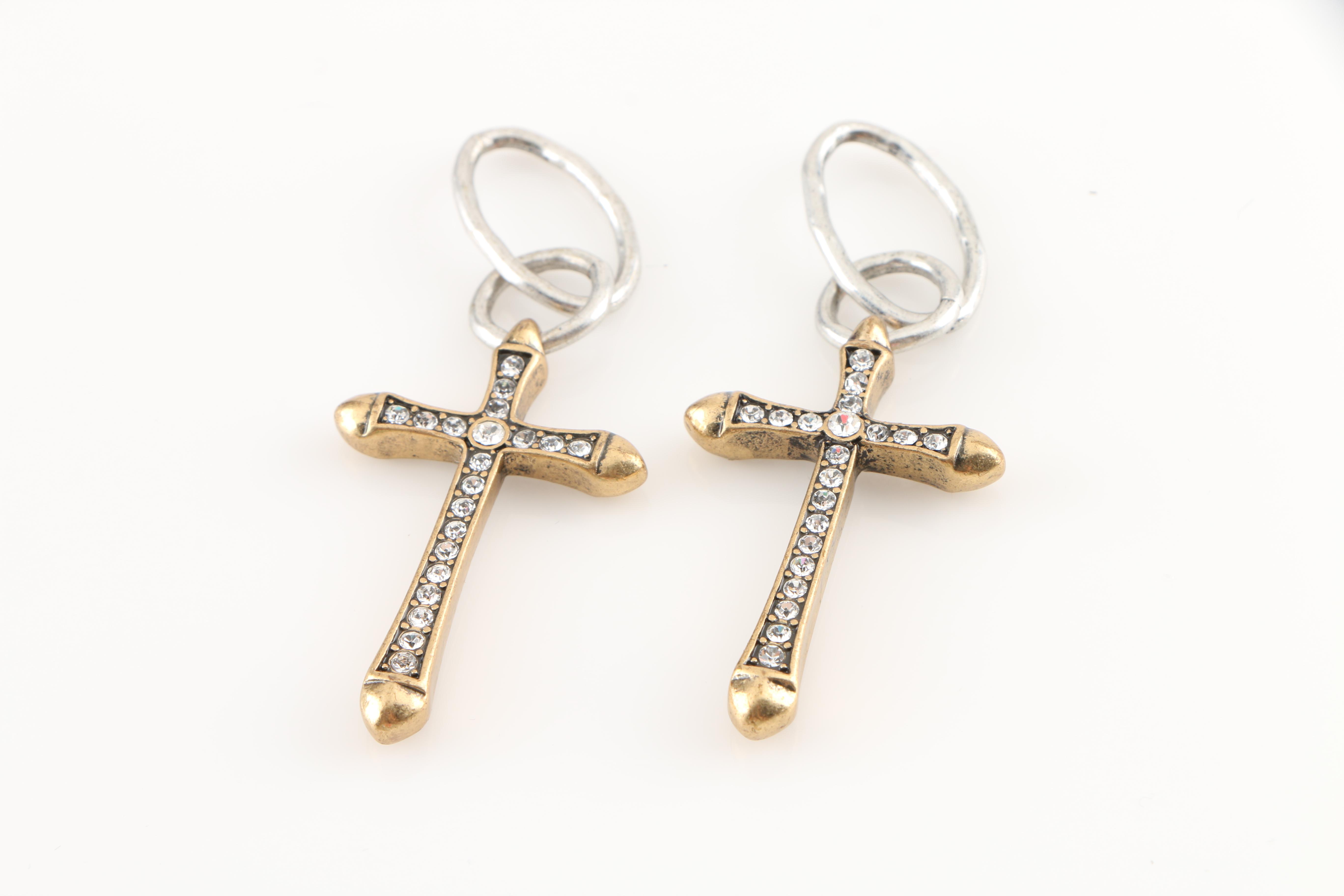 Assortment of Silver and Gold Tone Jewelry Including Swarovski Crystal Ring