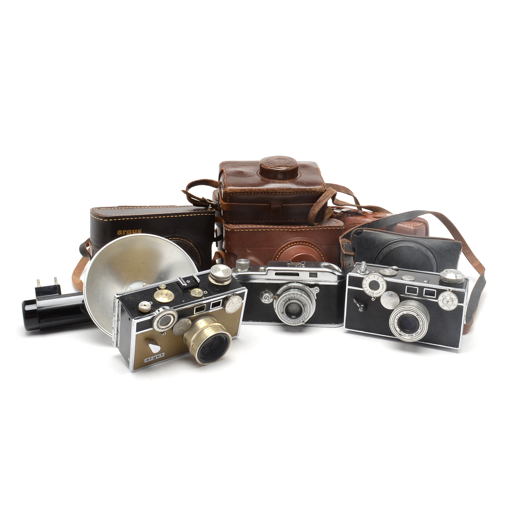 Nine Vintage Argus Cameras