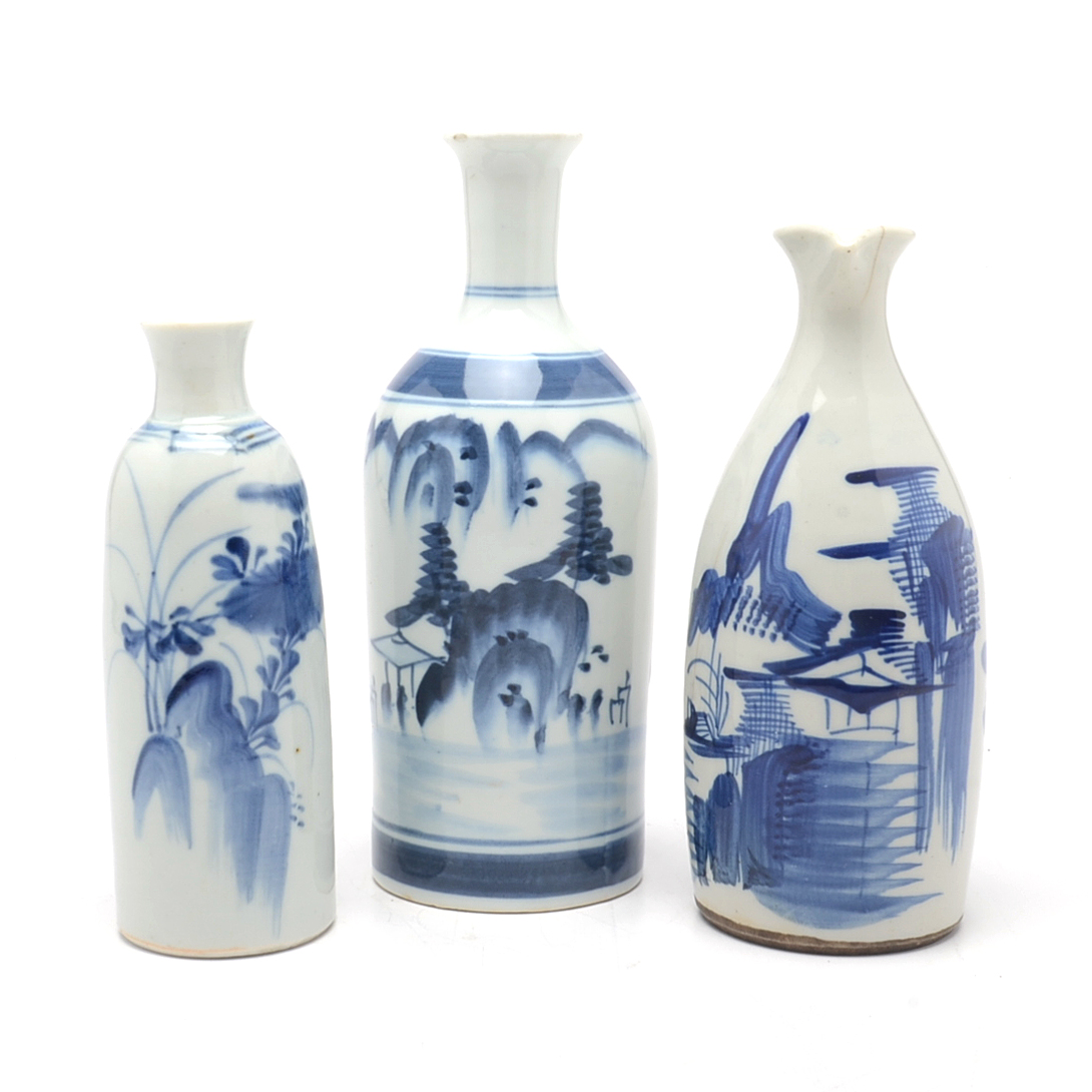 Hand Painted Japanese Sake Bottles