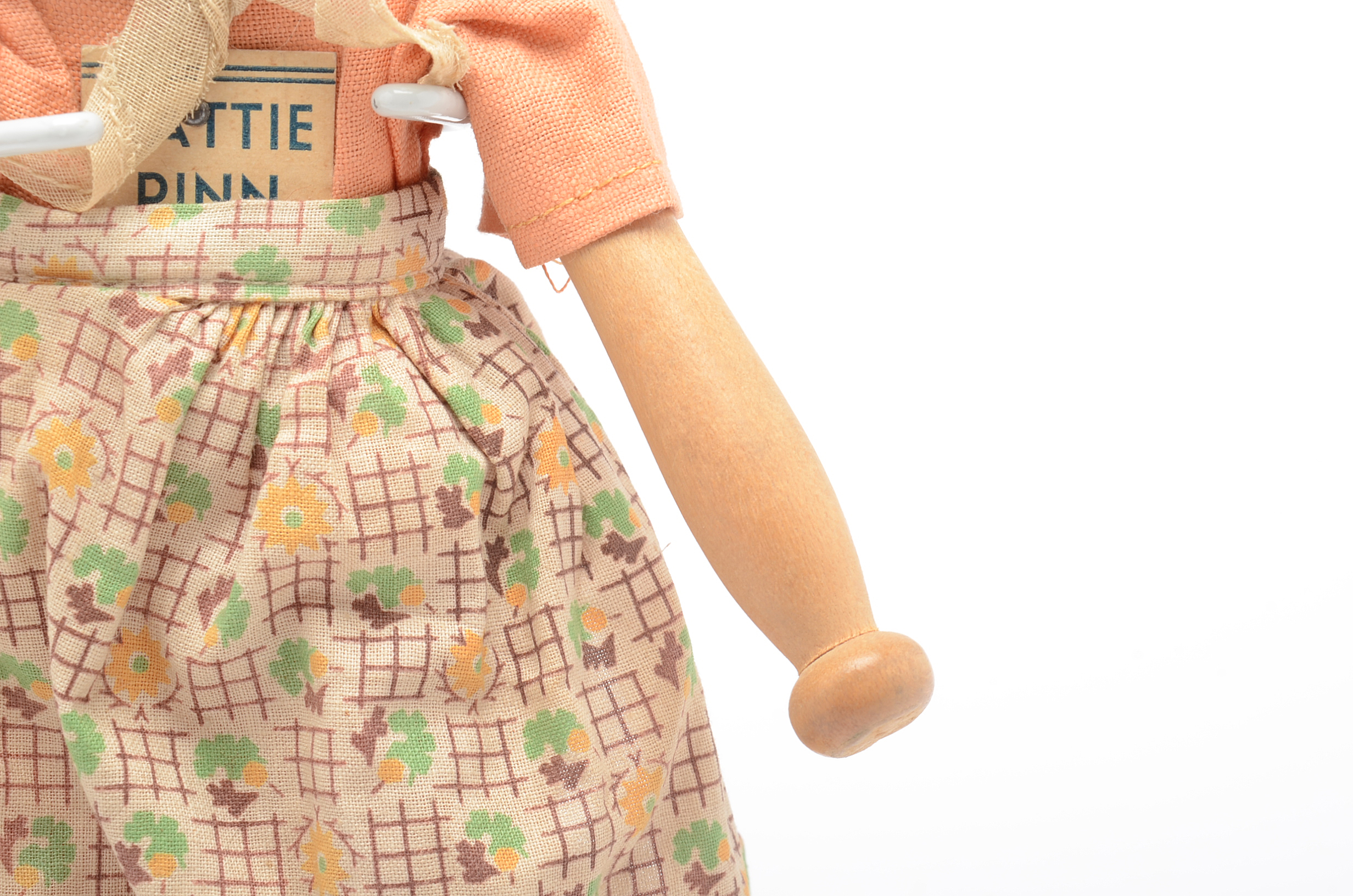 Schoenhut "Hattie Pinn" Wooden Jointed Clothespin Doll