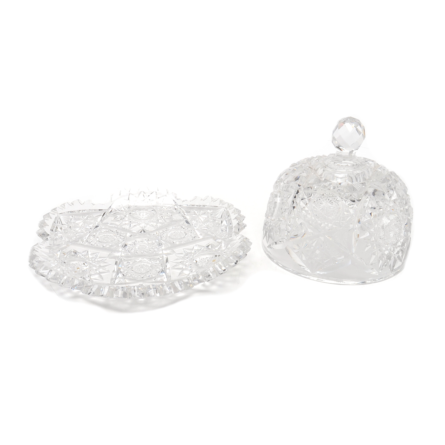 Cut Glass Butter Dish