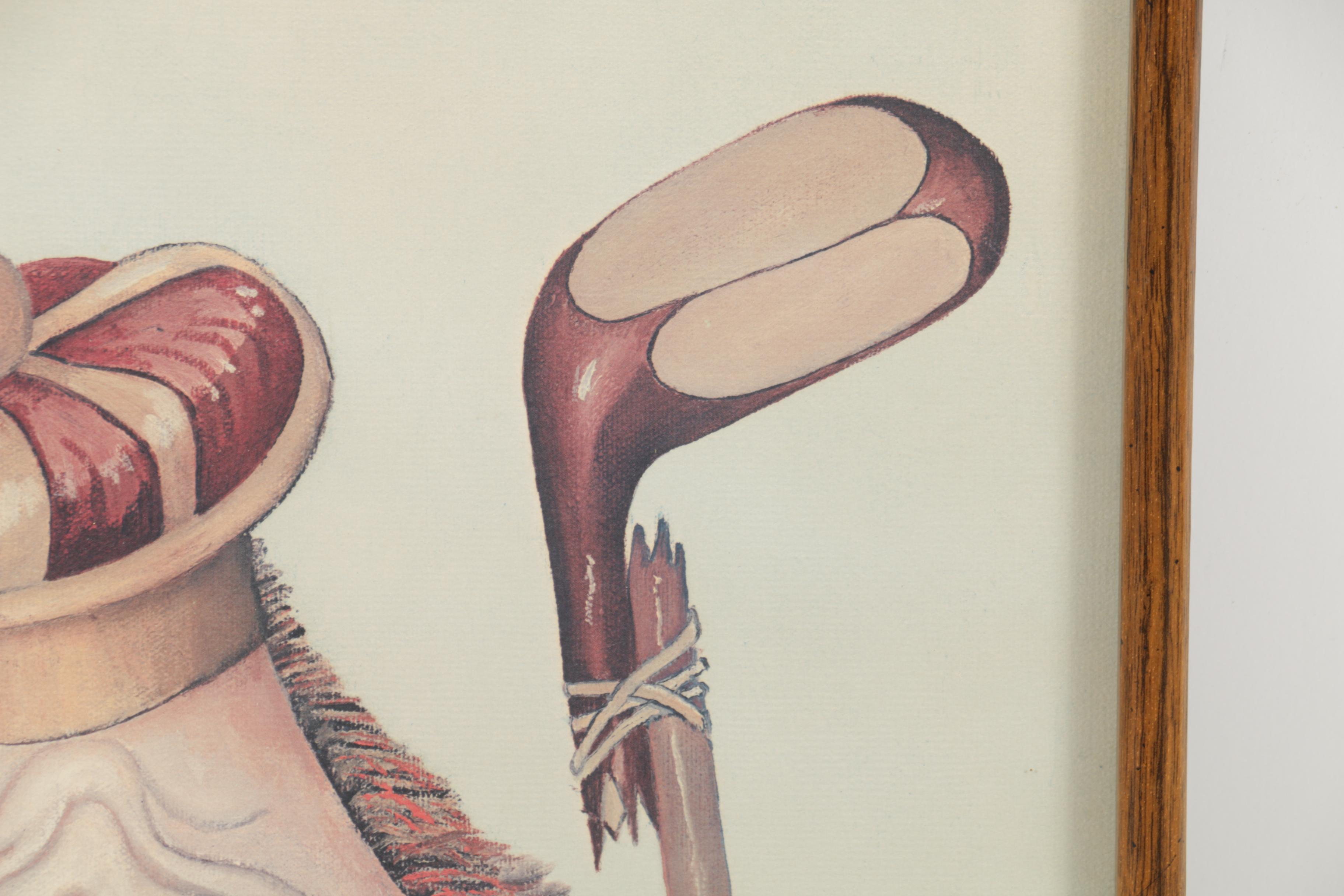 Red Skelton Reproduction Print "Portrait of a Clown with a Broken Golf Club"