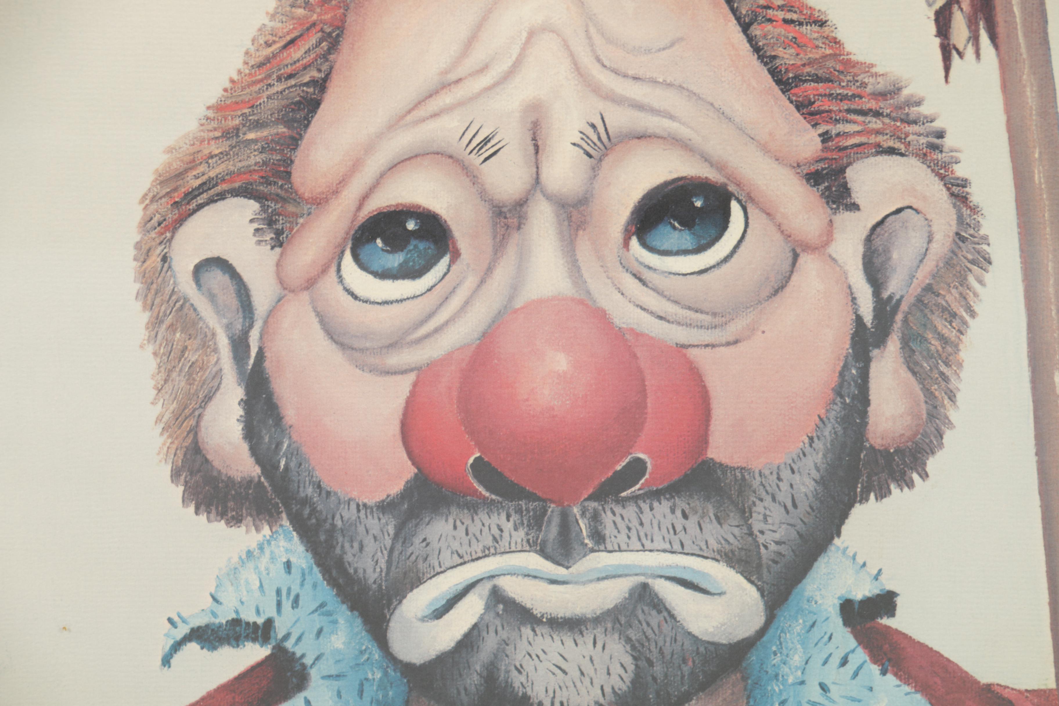 Red Skelton Reproduction Print "Portrait of a Clown with a Broken Golf Club"