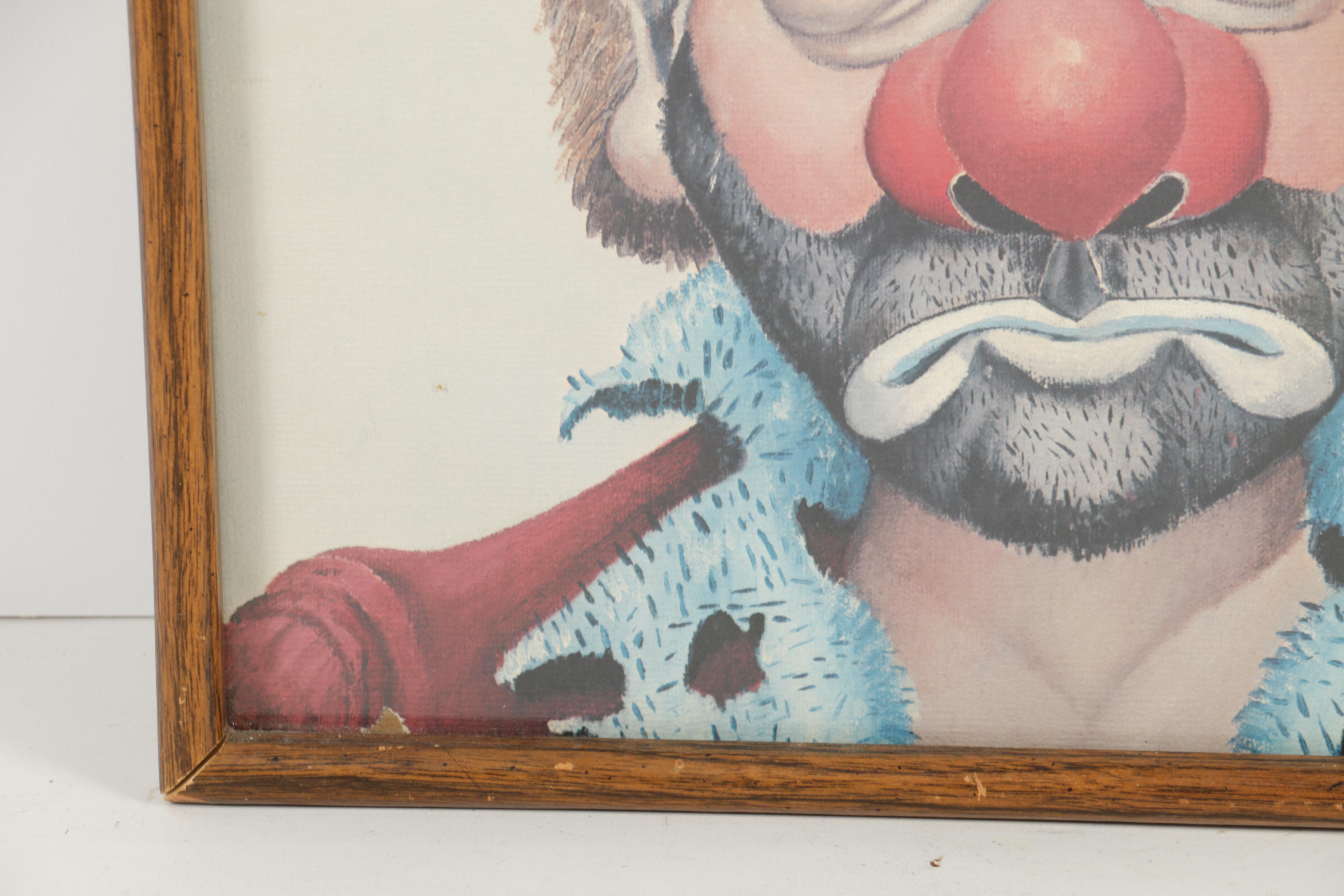 Red Skelton Reproduction Print "Portrait of a Clown with a Broken Golf Club"