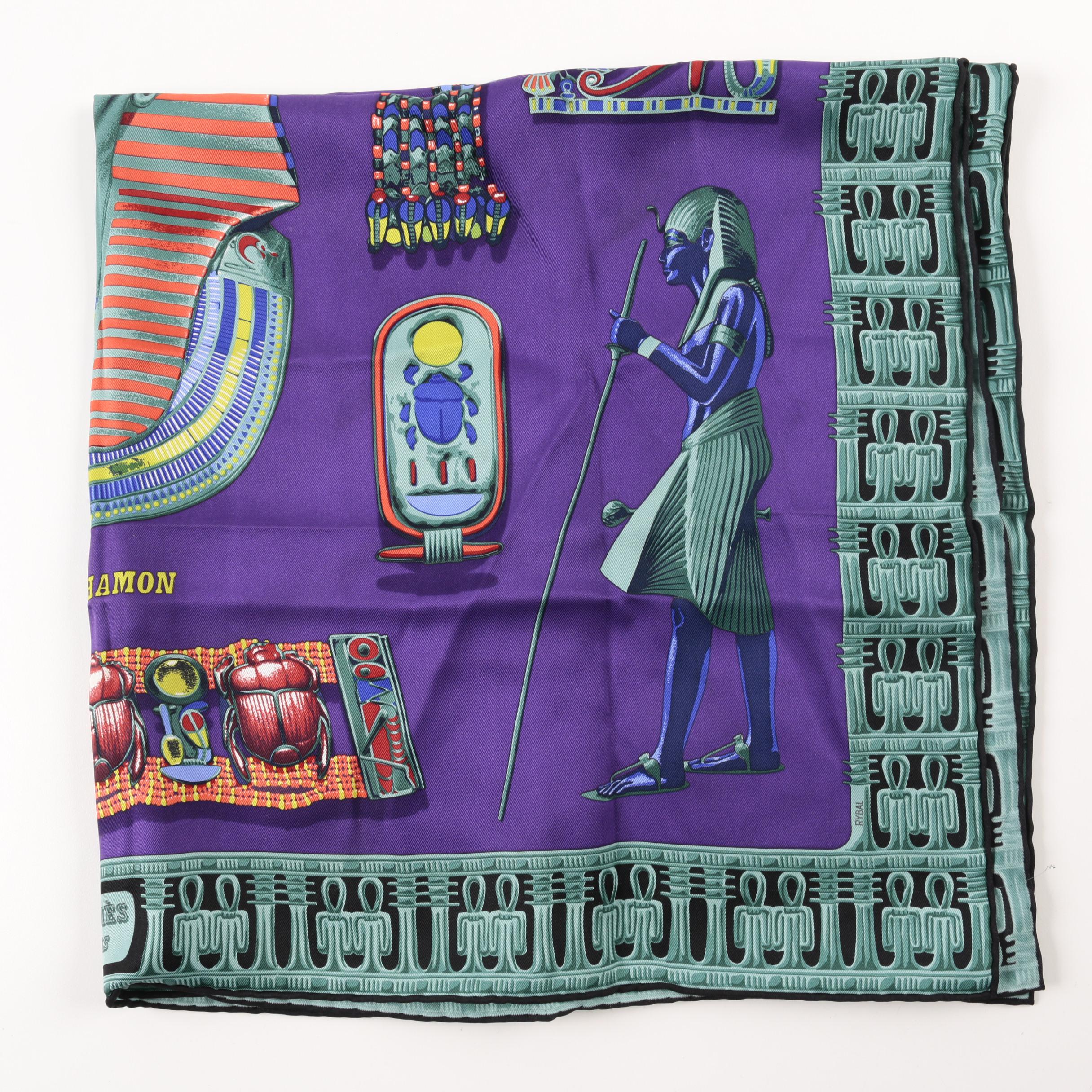 Hermès of Paris "Toutankhamon" Silk Scarf