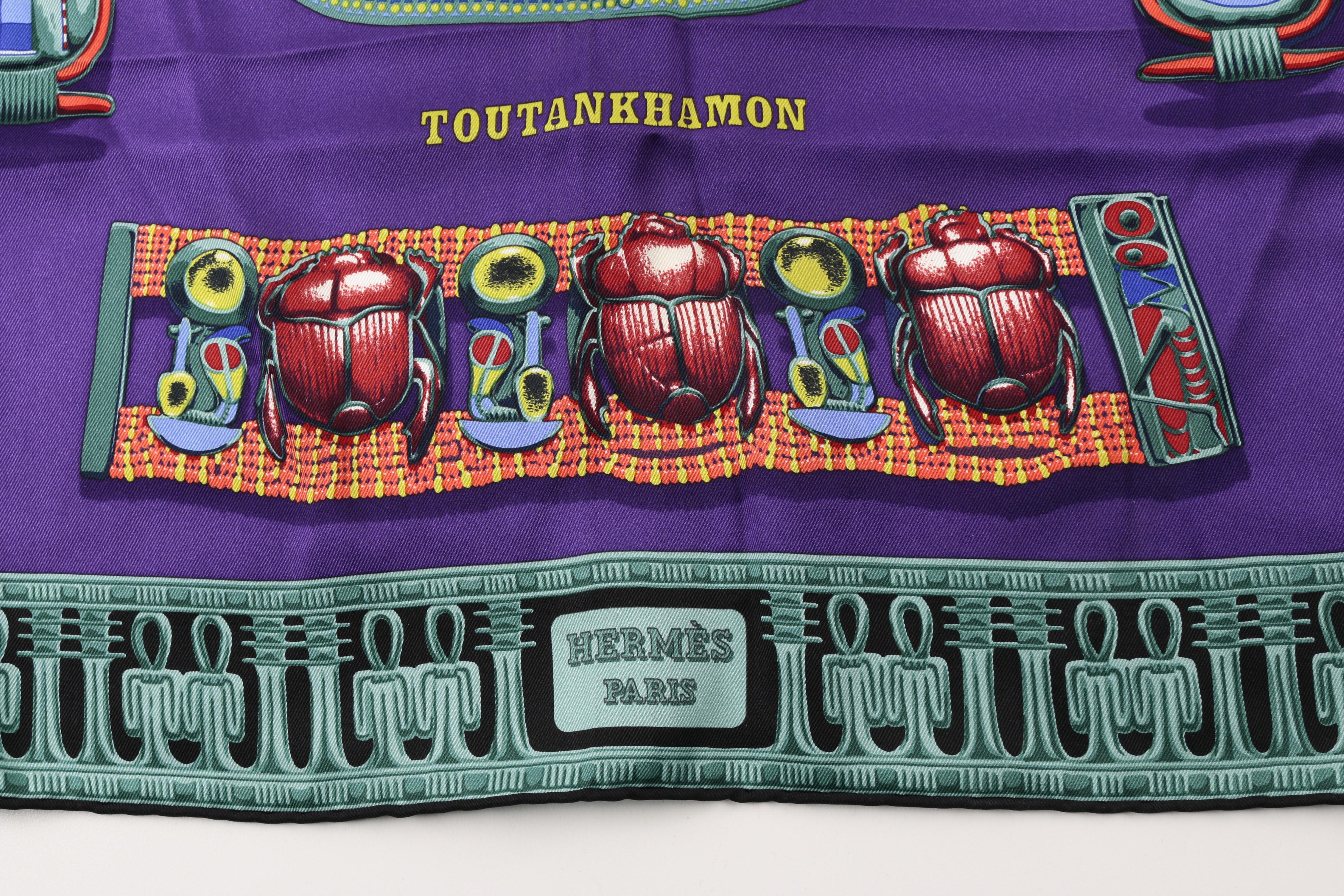 Hermès of Paris "Toutankhamon" Silk Scarf