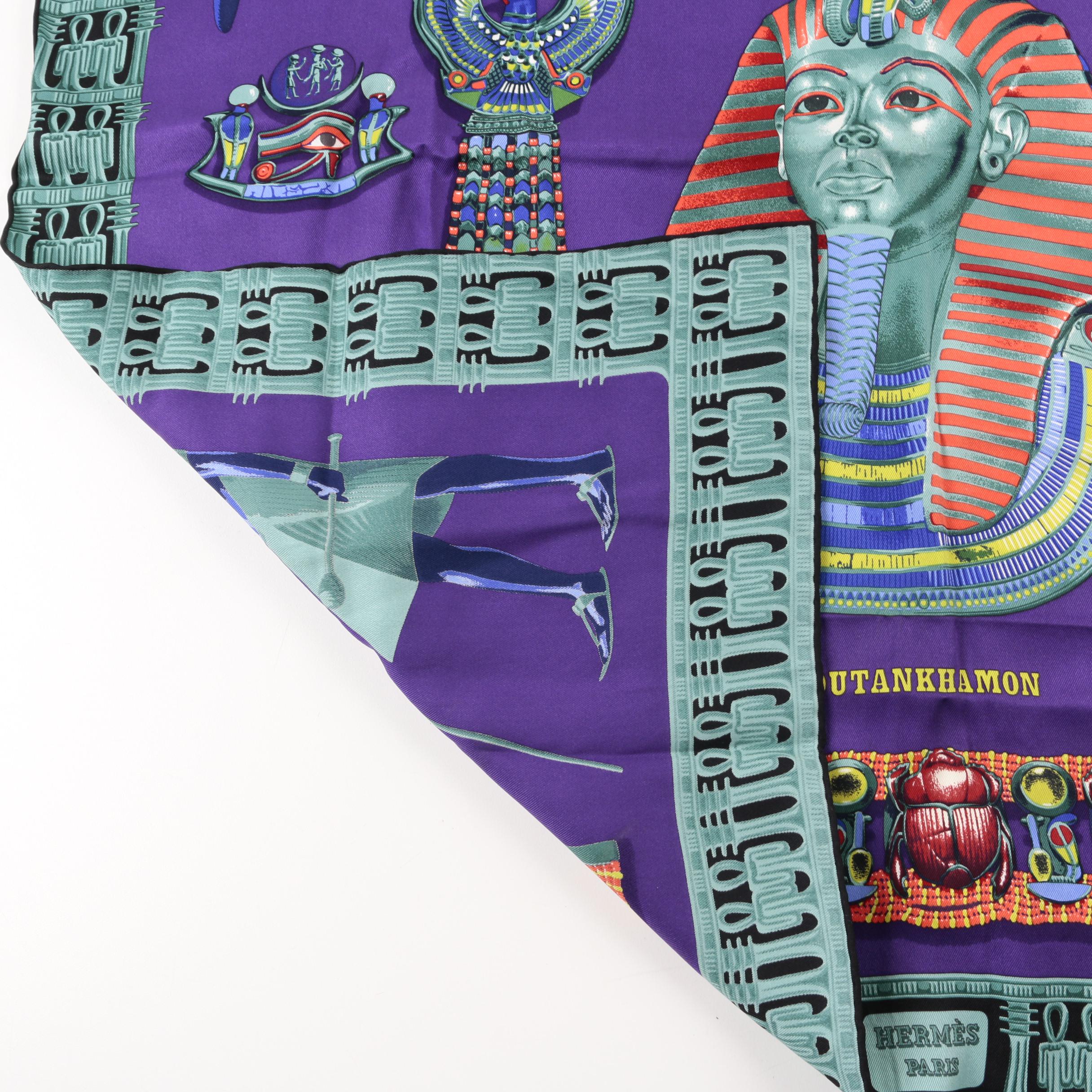 Hermès of Paris "Toutankhamon" Silk Scarf