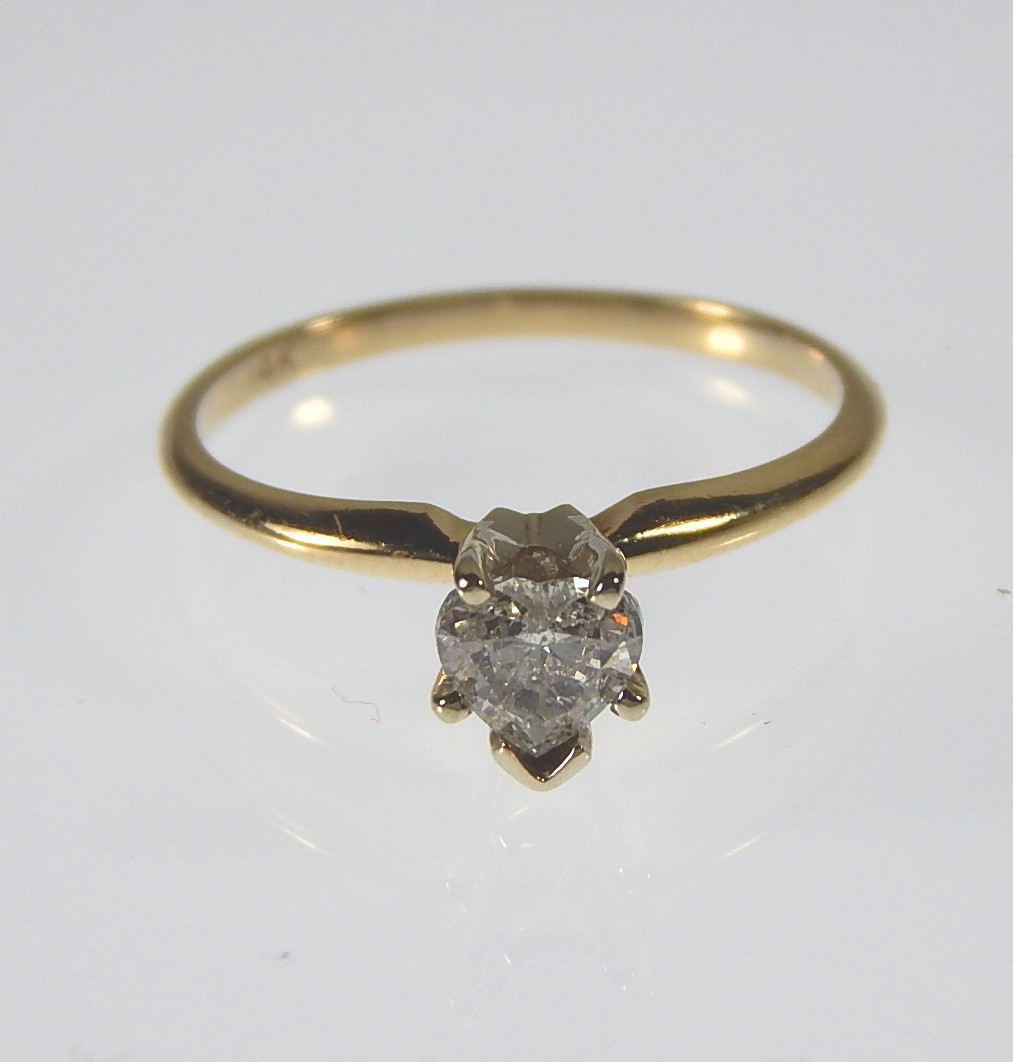 14K Yellow Gold Magic Glo Heart-Shaped Diamond Ring