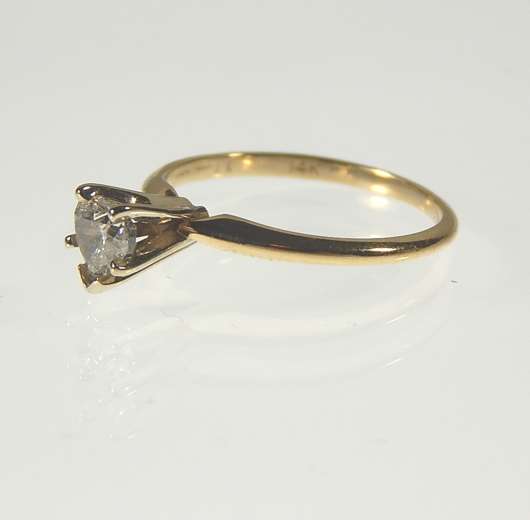 14K Yellow Gold Magic Glo Heart-Shaped Diamond Ring