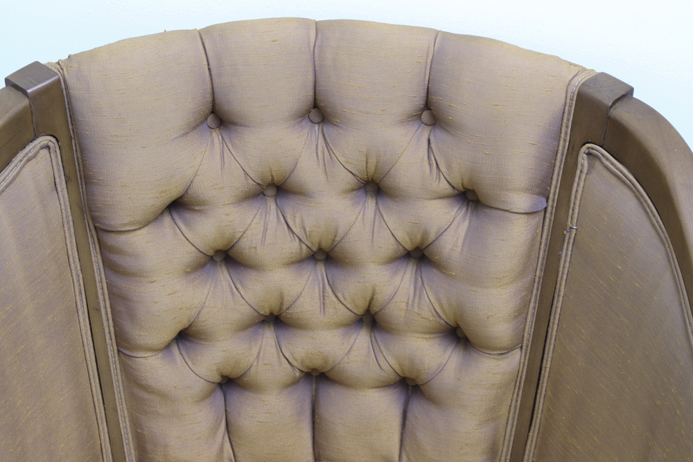 Vintage Upholstered Barrel Back Chair