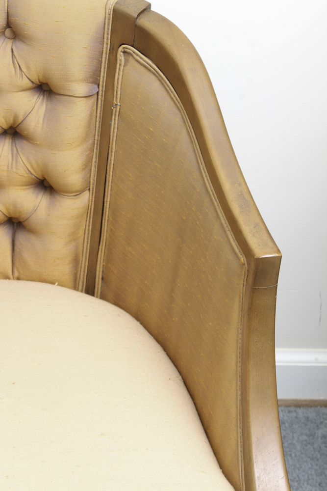 Vintage Upholstered Barrel Back Chair