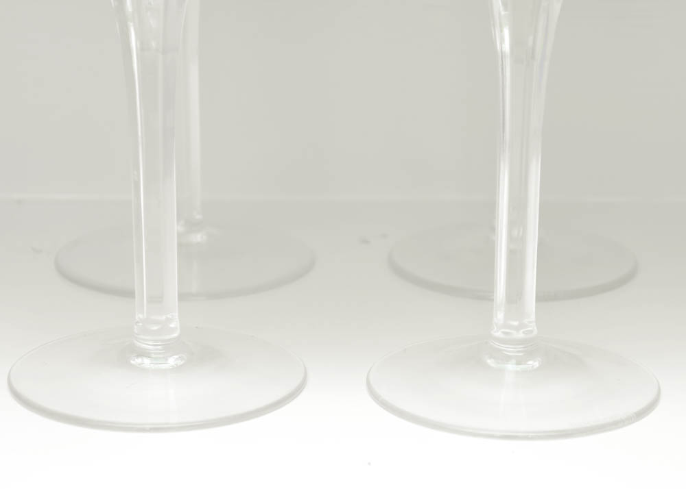 Wedgwood "Crown Emerald" Cased Cut to Clear Crystal Hock Wine Glasses