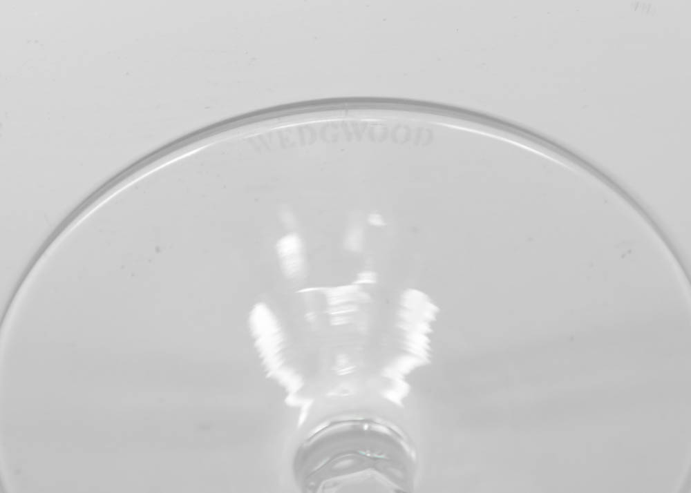 Wedgwood "Crown Emerald" Cased Cut to Clear Crystal Hock Wine Glasses