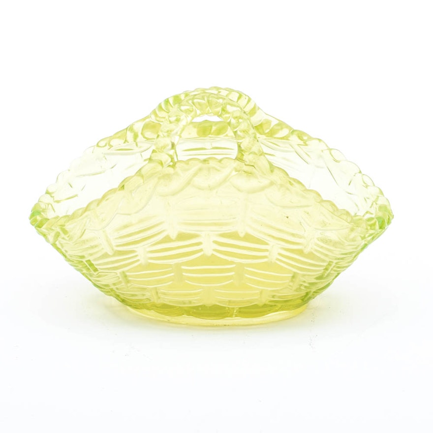 Vintage Sowerby Glass Basket