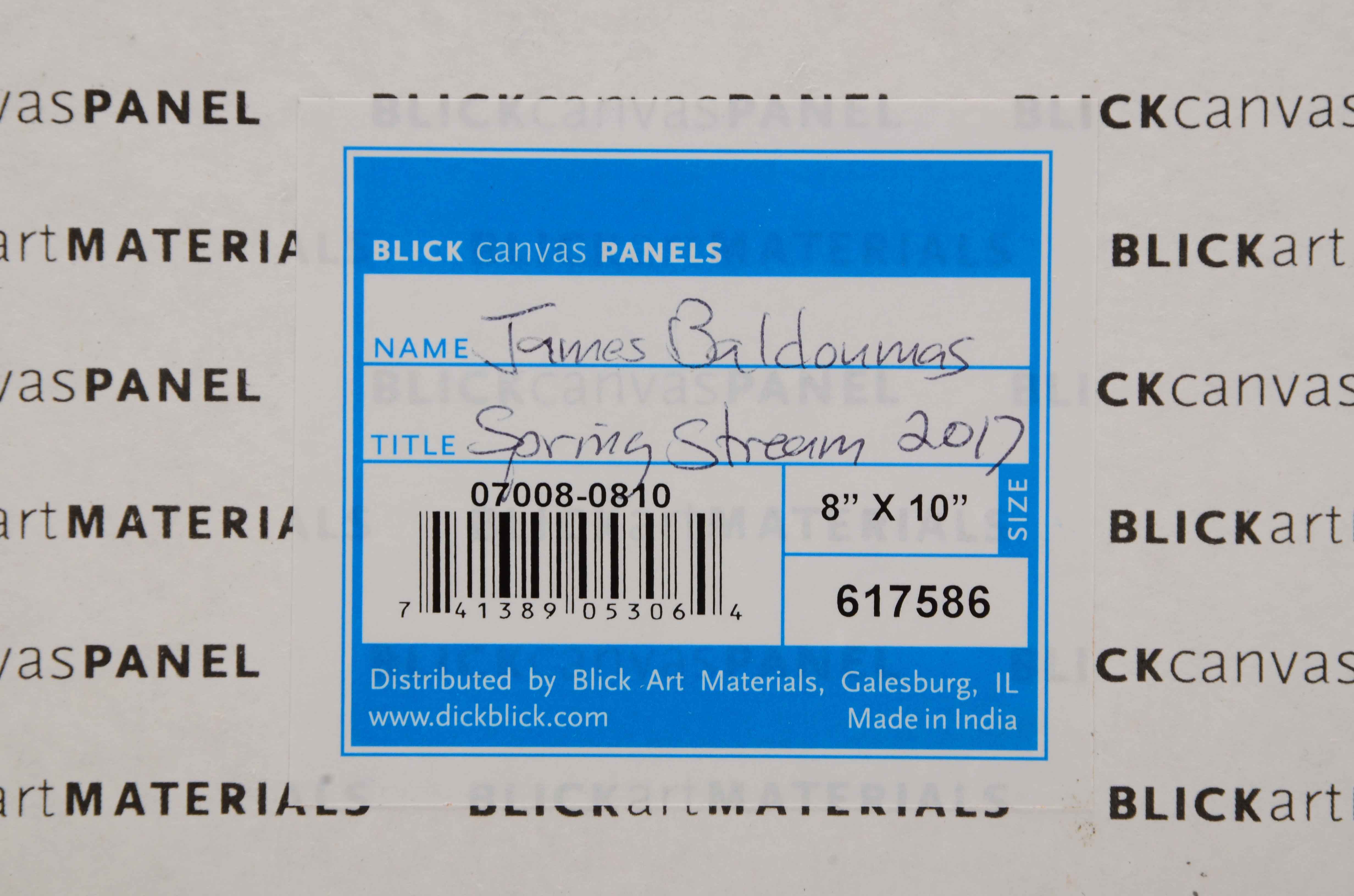 James Baldoumas Signed Oil Painting on Board "Spring Stream"