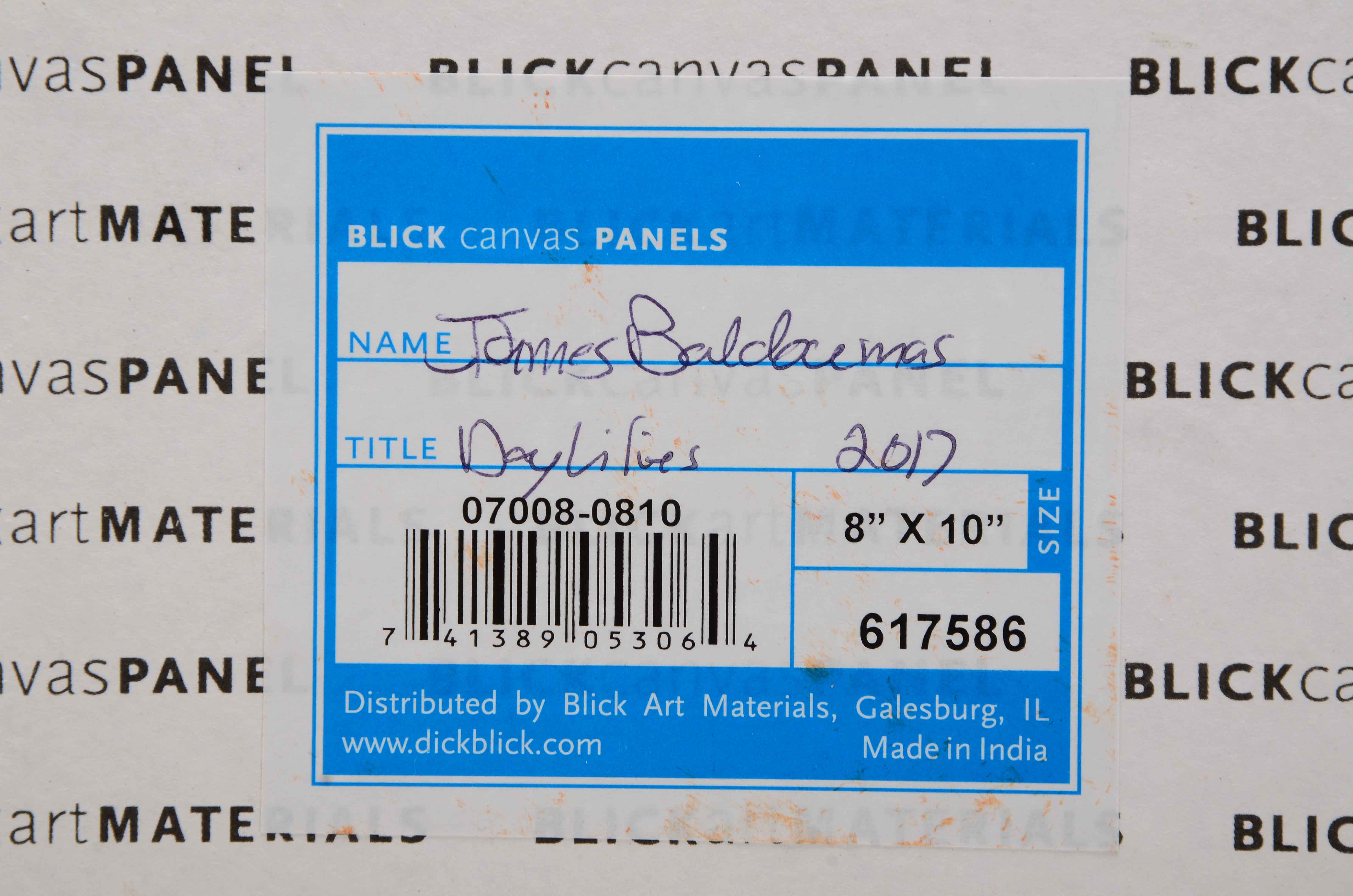 James Baldoumas Signed Oil Painting on Board "Daylilies"