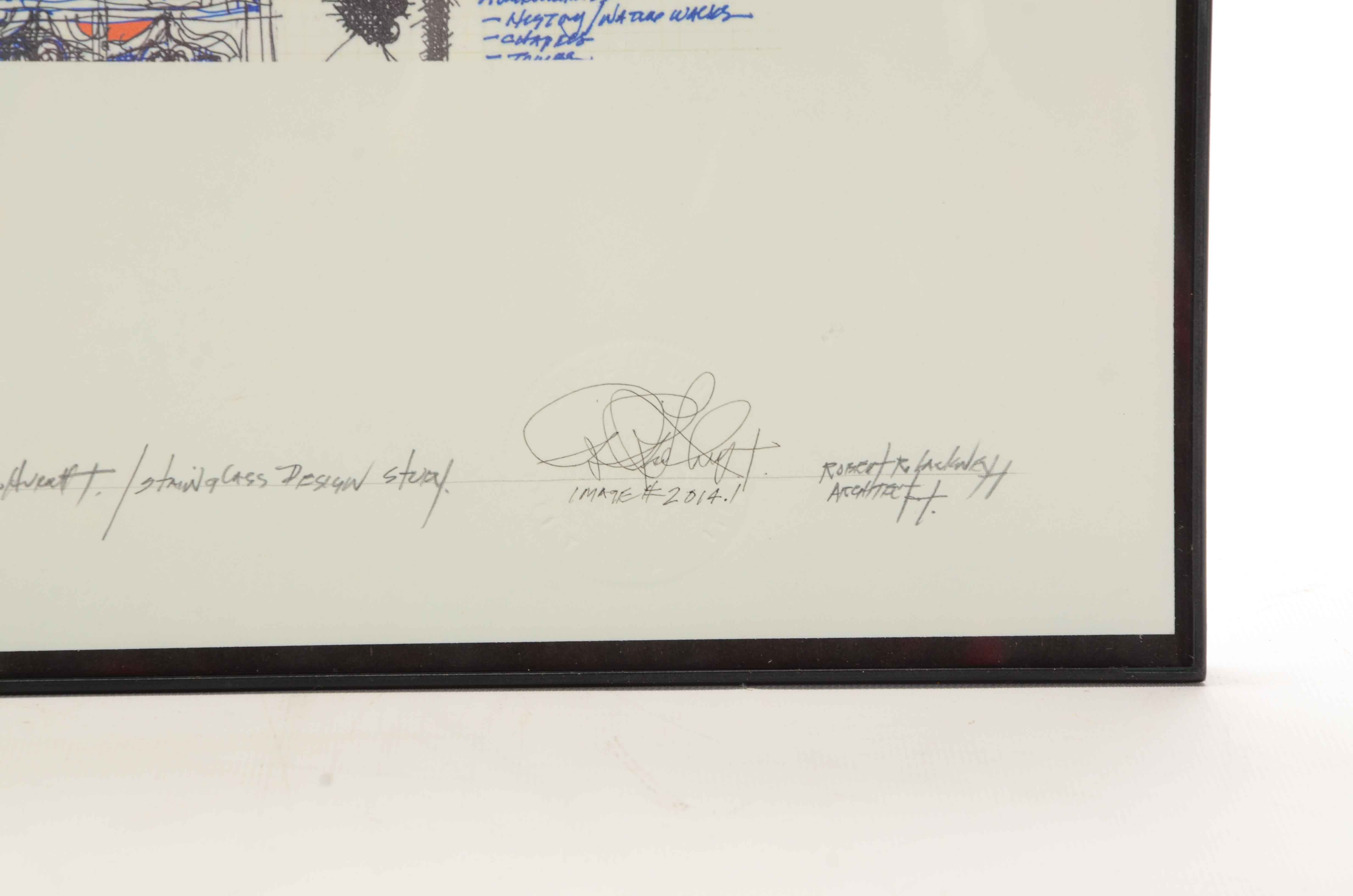 Robert R. Lackney Giclée on Paper "Saint Francis Church / Stained Glass Study"