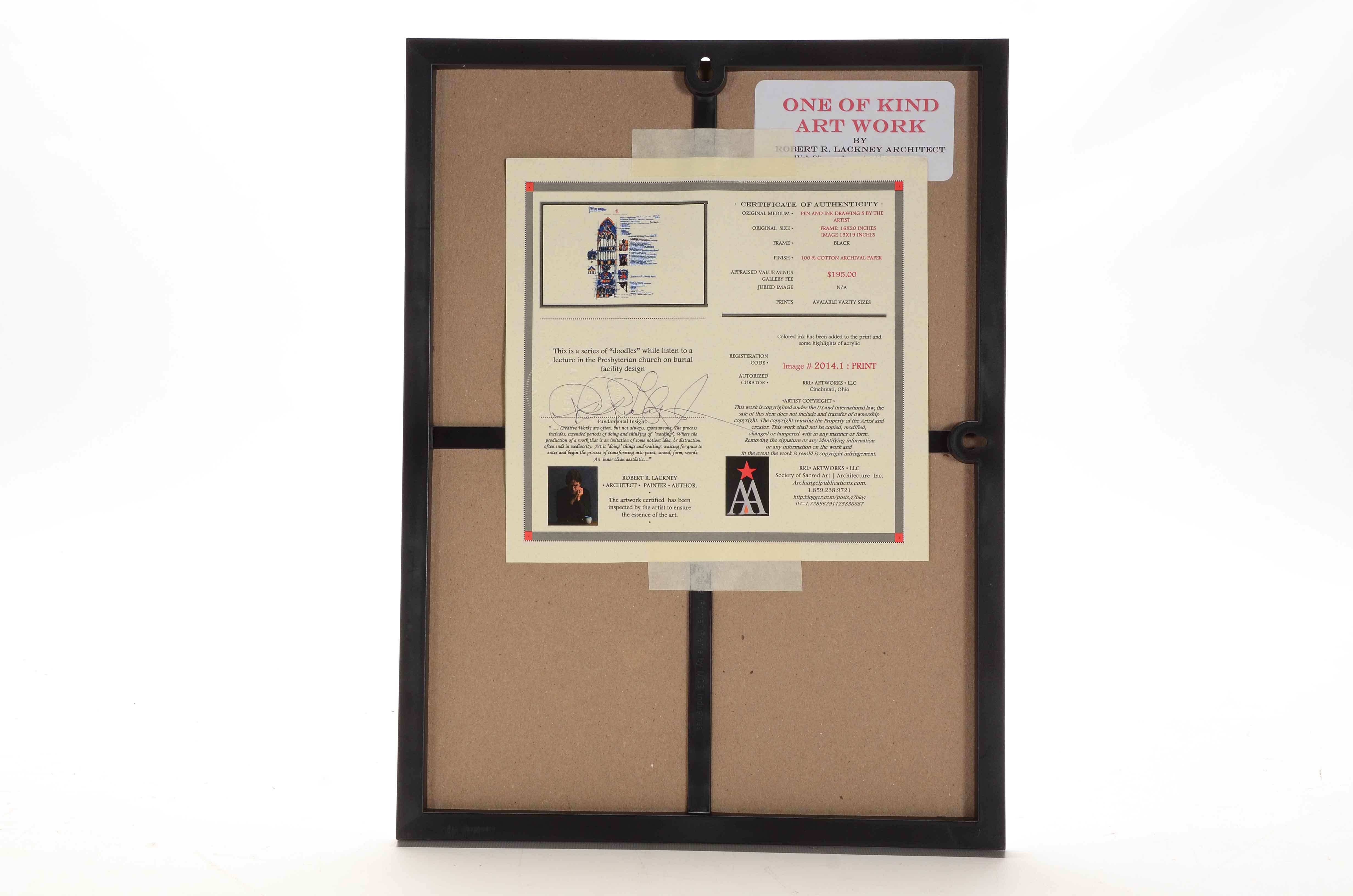 Robert R. Lackney Giclée on Paper "Saint Francis Church / Stained Glass Study"