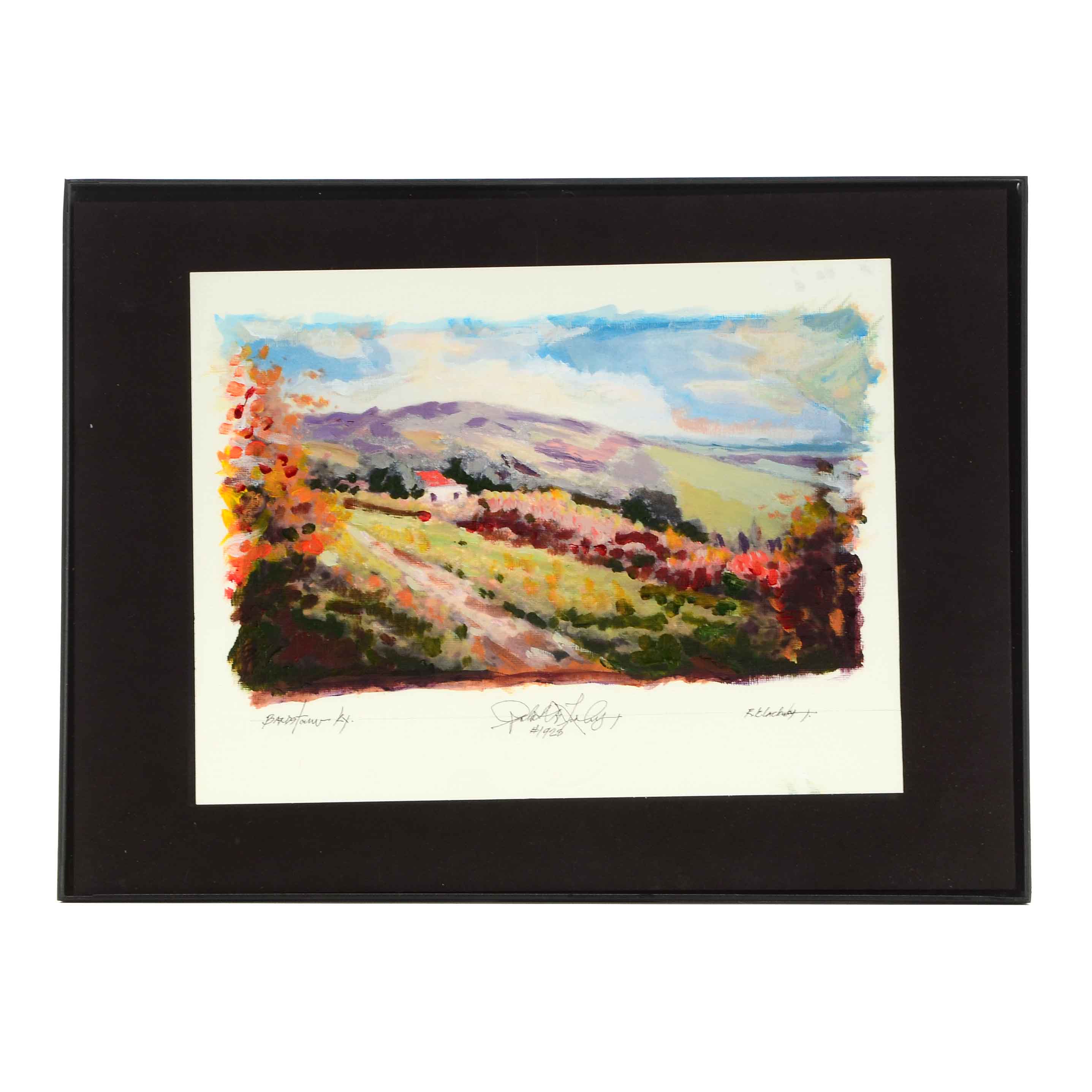 Robert R. Lackney Signed Original Acrylic Painting "Kentucky Landscape"