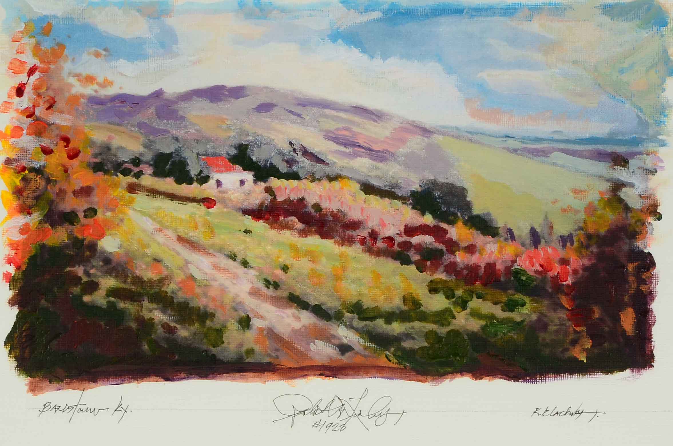 Robert R. Lackney Signed Original Acrylic Painting "Kentucky Landscape"