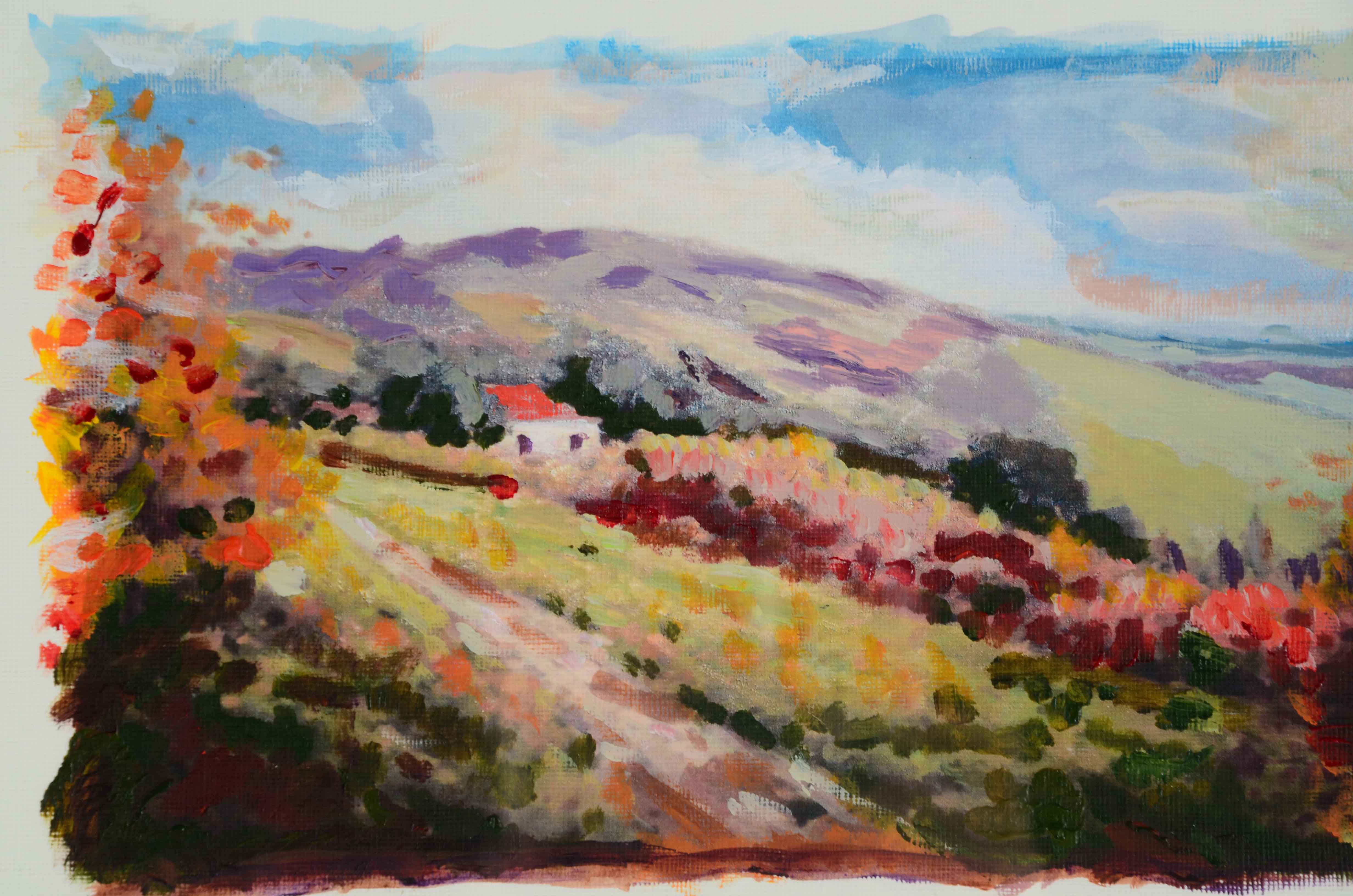 Robert R. Lackney Signed Original Acrylic Painting "Kentucky Landscape"