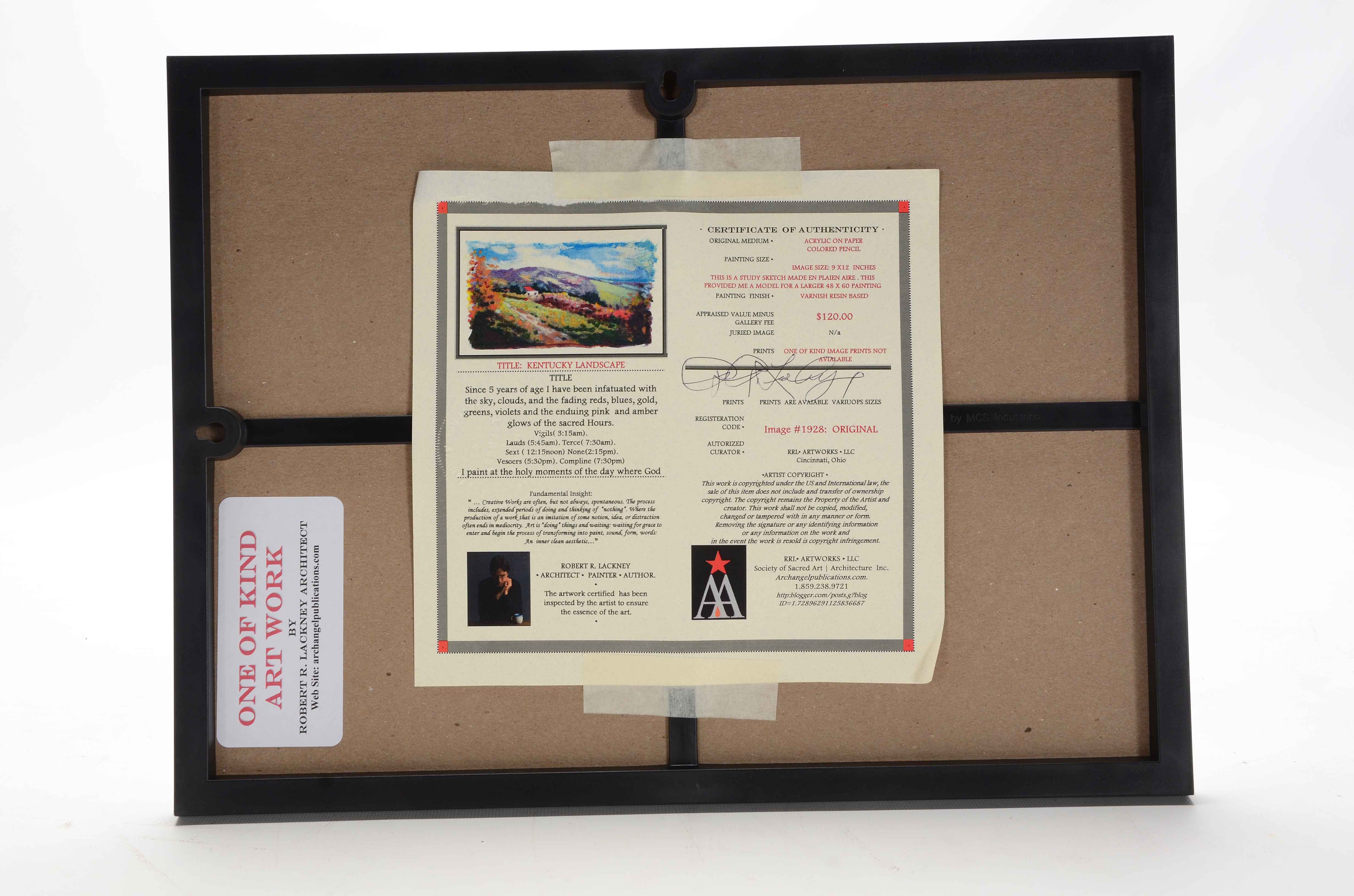 Robert R. Lackney Signed Original Acrylic Painting "Kentucky Landscape"