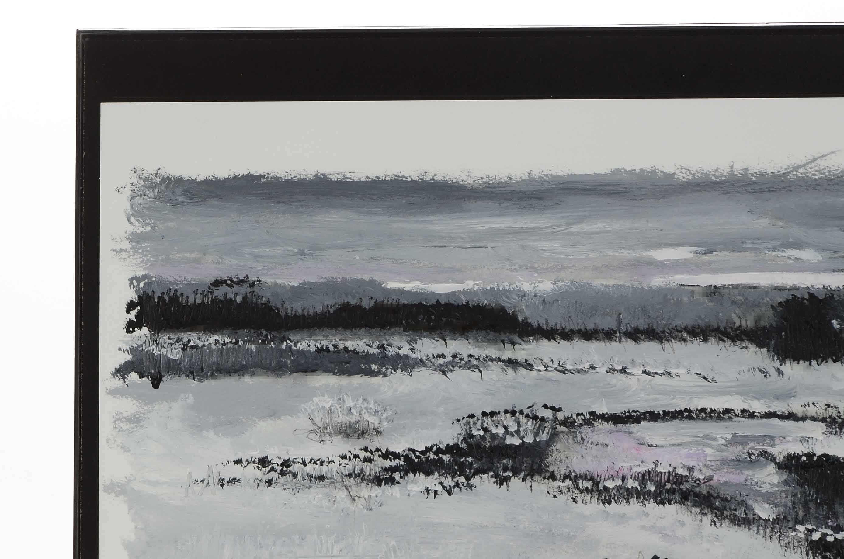 Robert R. Lackney Signed Acrylic Landscape Painting "First Snow January 1999"