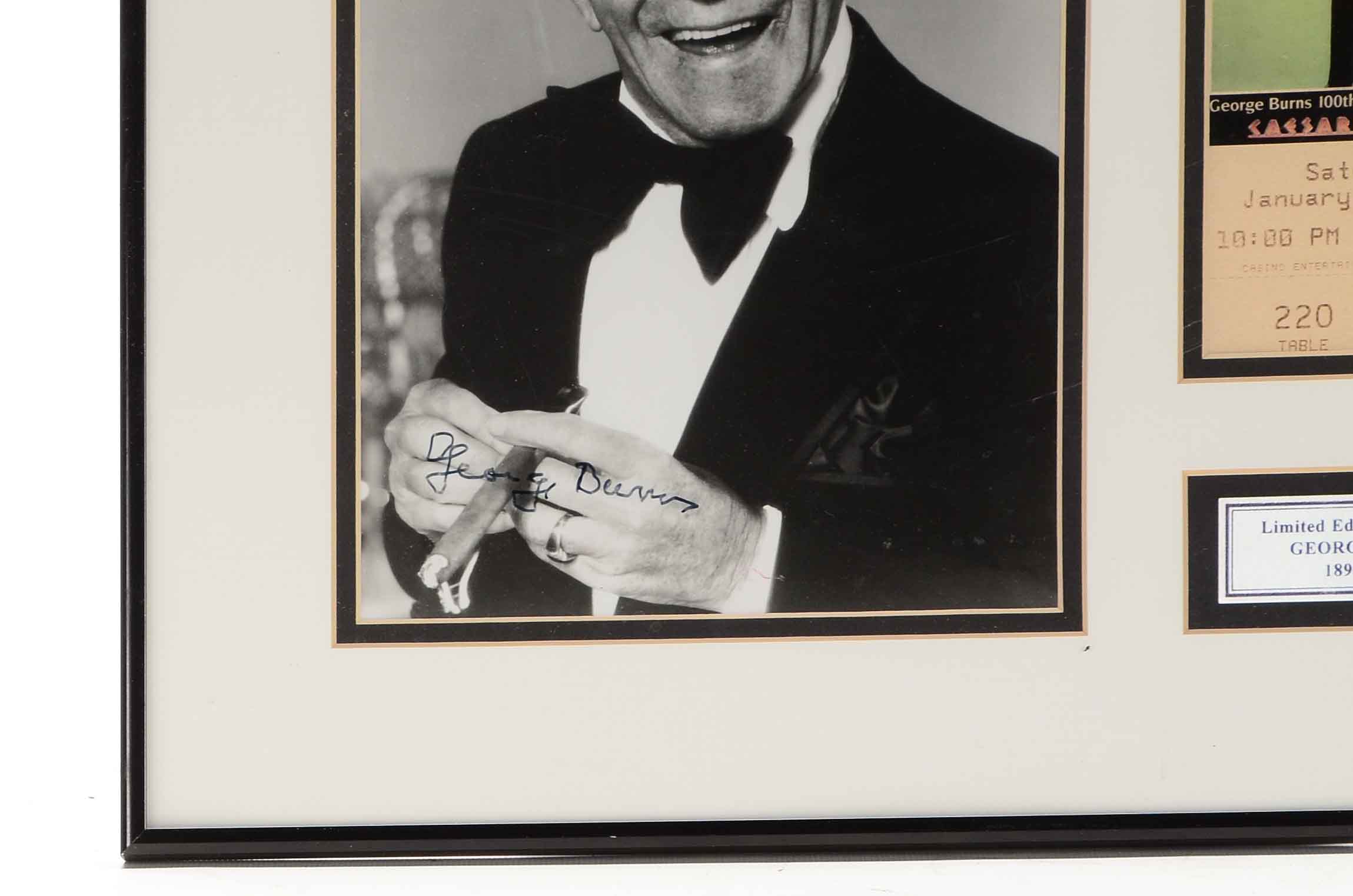George Burns Autographed Photograph and Event Ticket