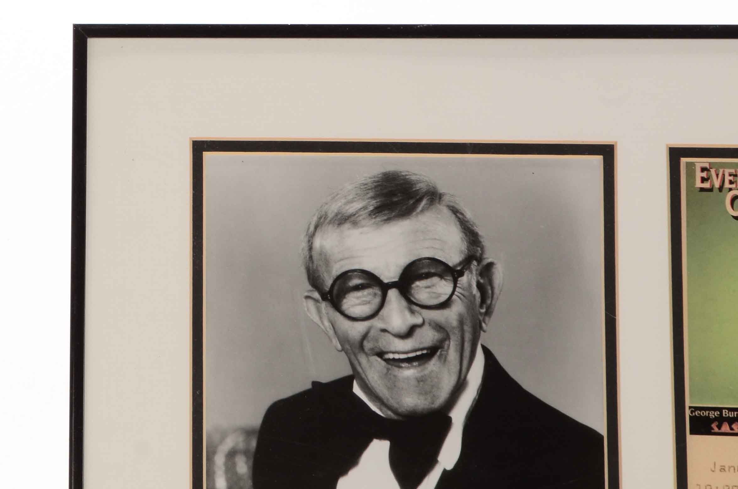 George Burns Autographed Photograph and Event Ticket