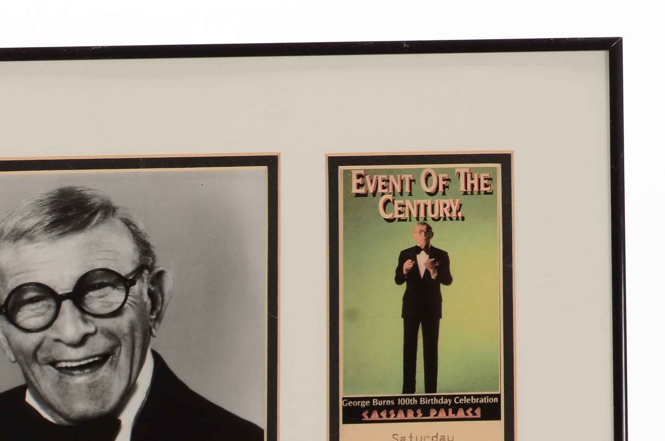 George Burns Autographed Photograph and Event Ticket