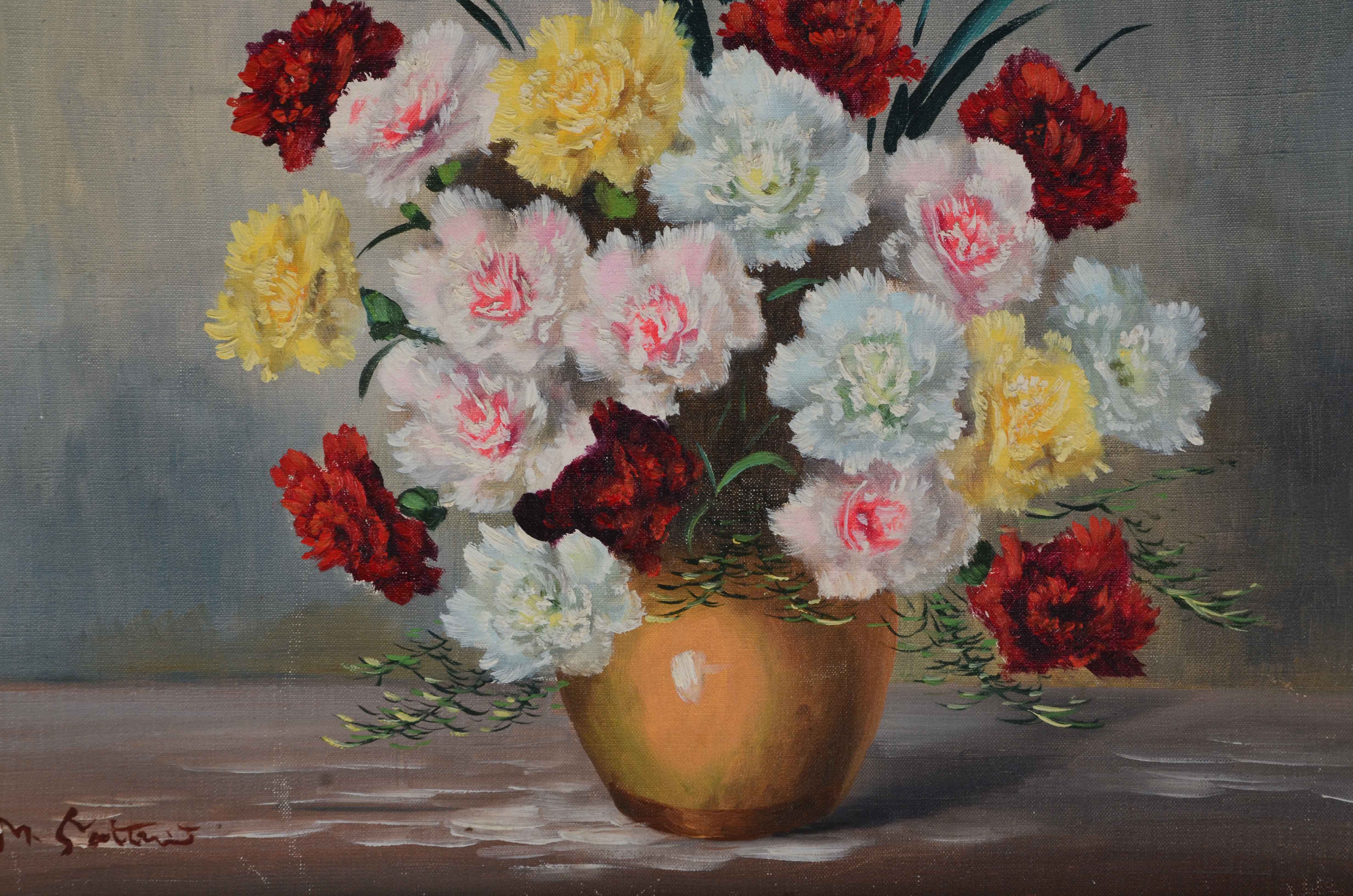 Signed Oil on Canvas Floral Painting