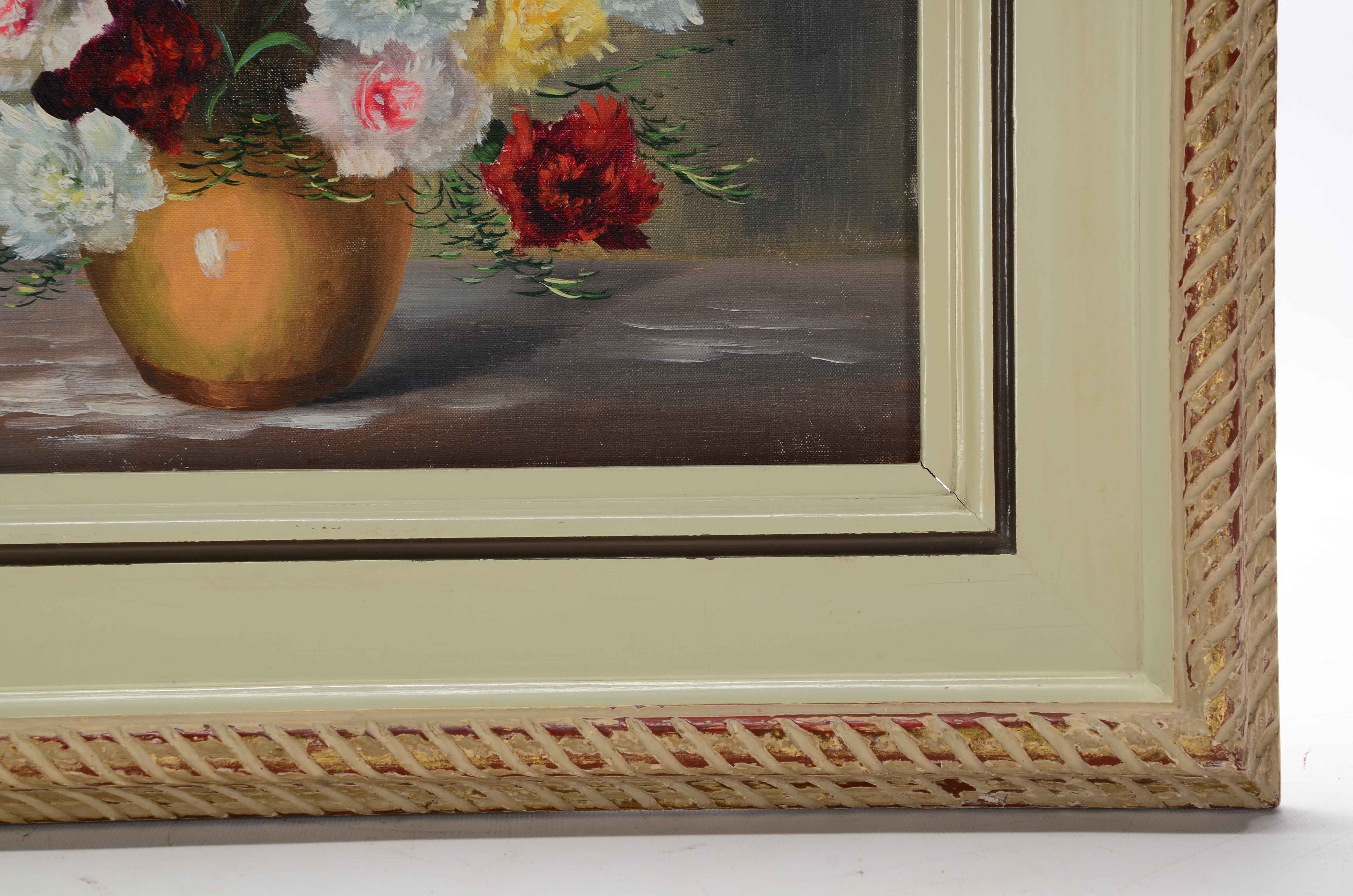 Signed Oil on Canvas Floral Painting