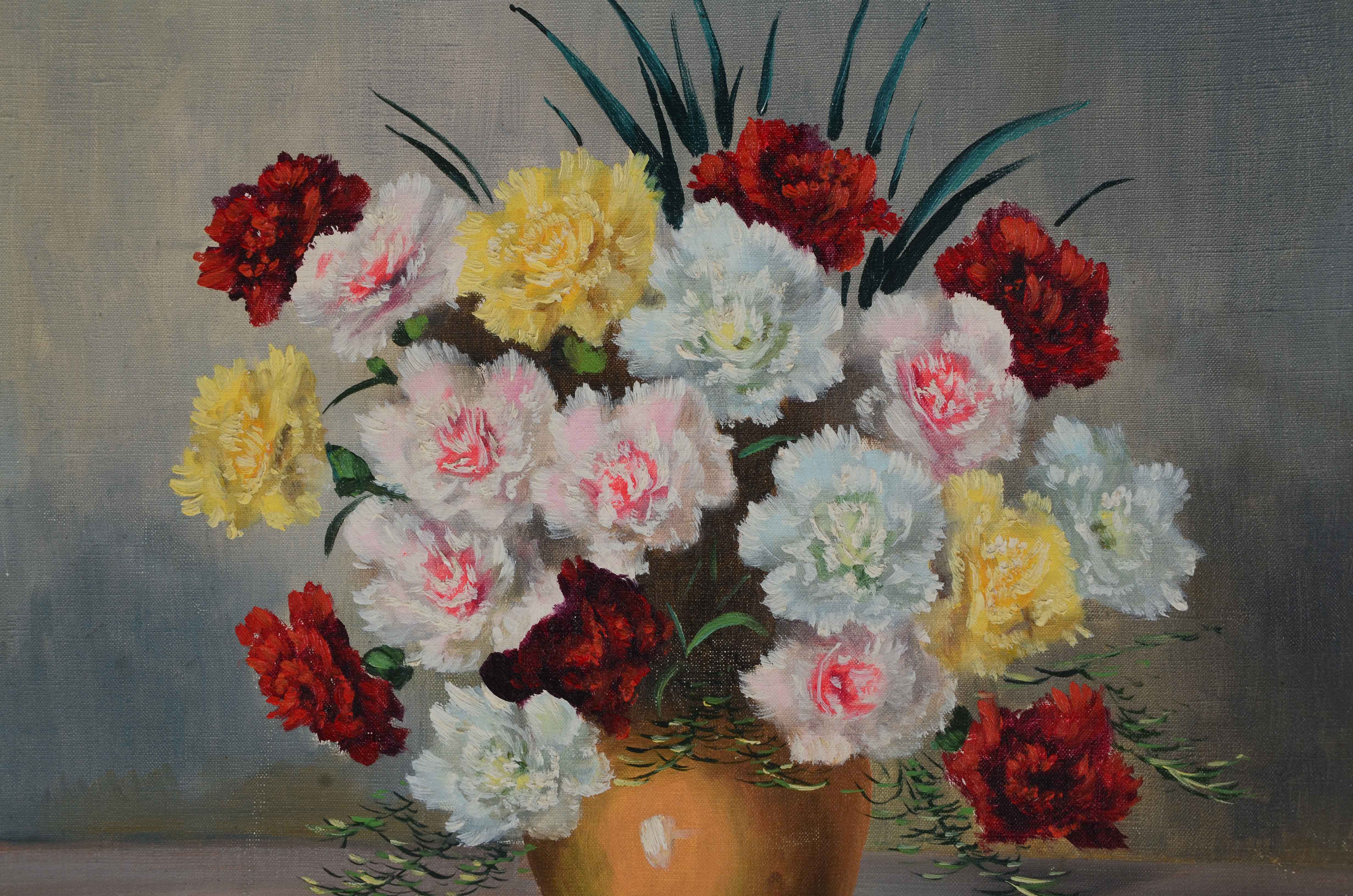 Signed Oil on Canvas Floral Painting
