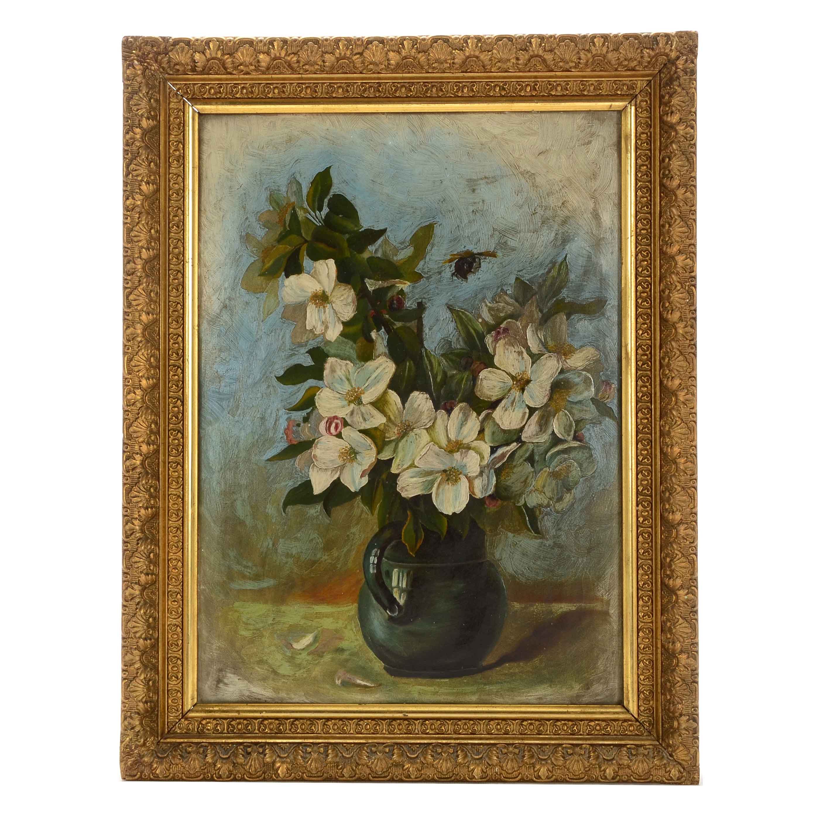 Mary Gammel Original Oil Painting on Board of a Still Life with Flowers